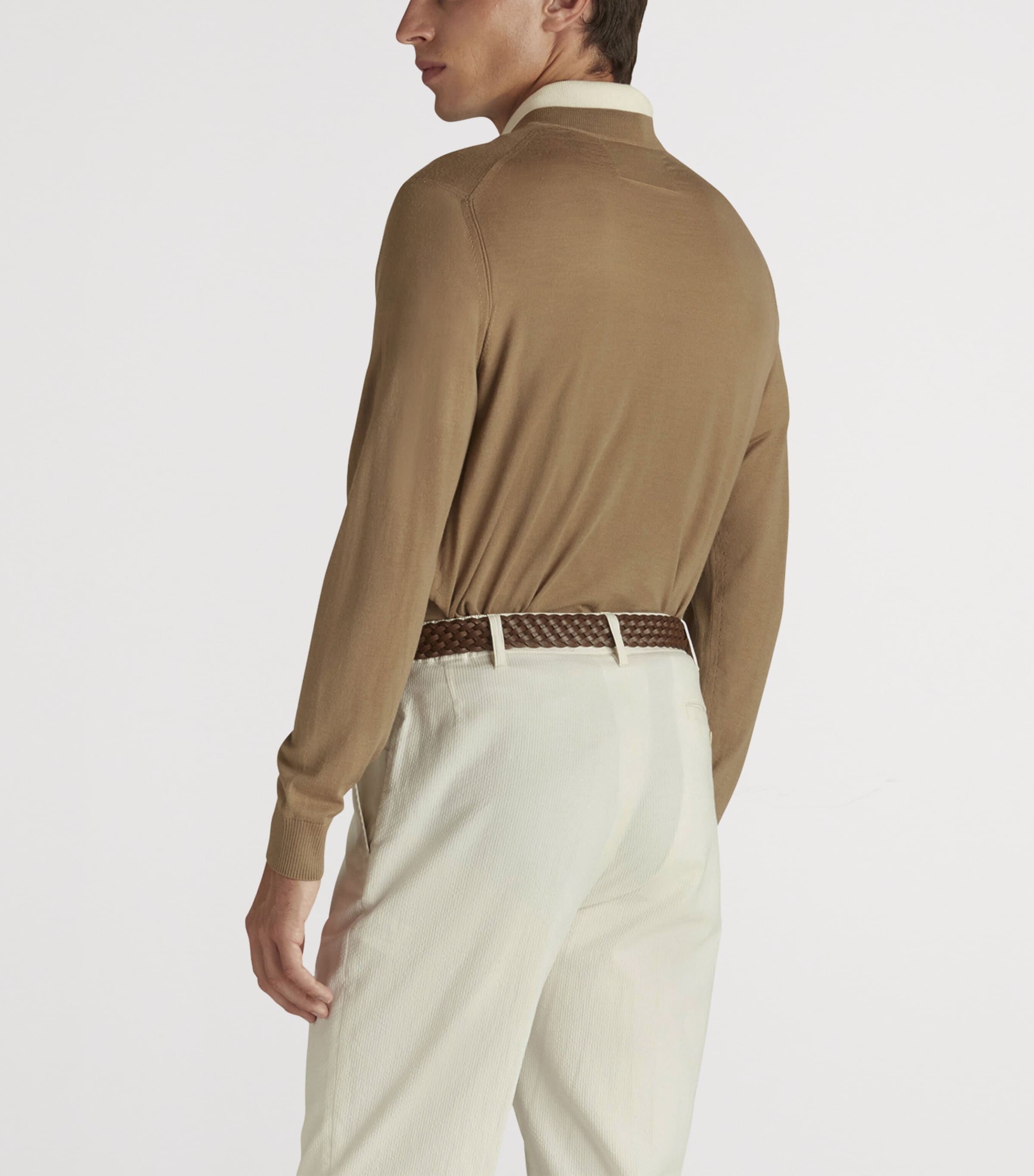 Merino V-Neck Sweater 280BEIGE Image 4