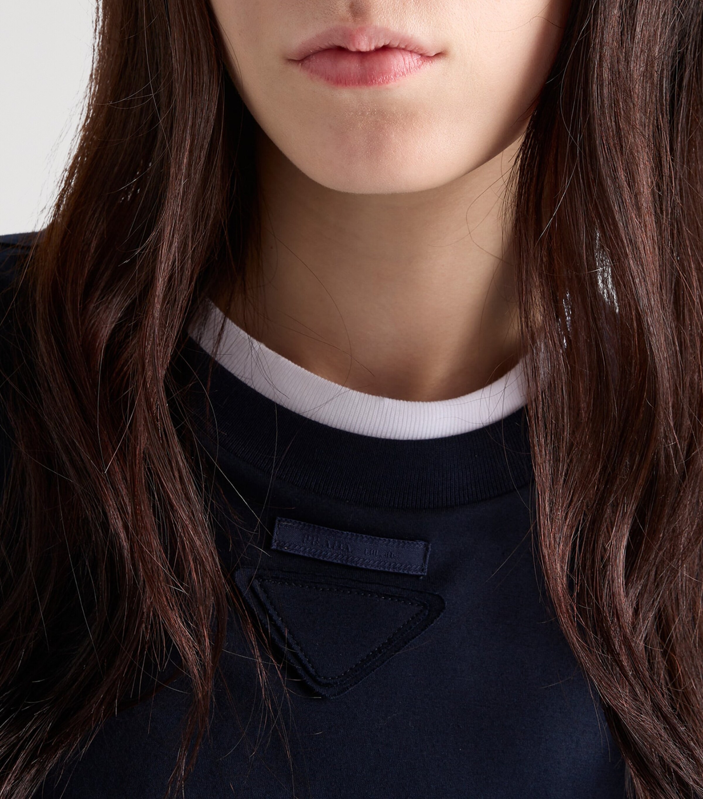 Tシャツ・カットソー Prada Layered Design Top With Contrasting Cuffs Prada Layered Design Top With Contrasting Cuffs T-Shirt