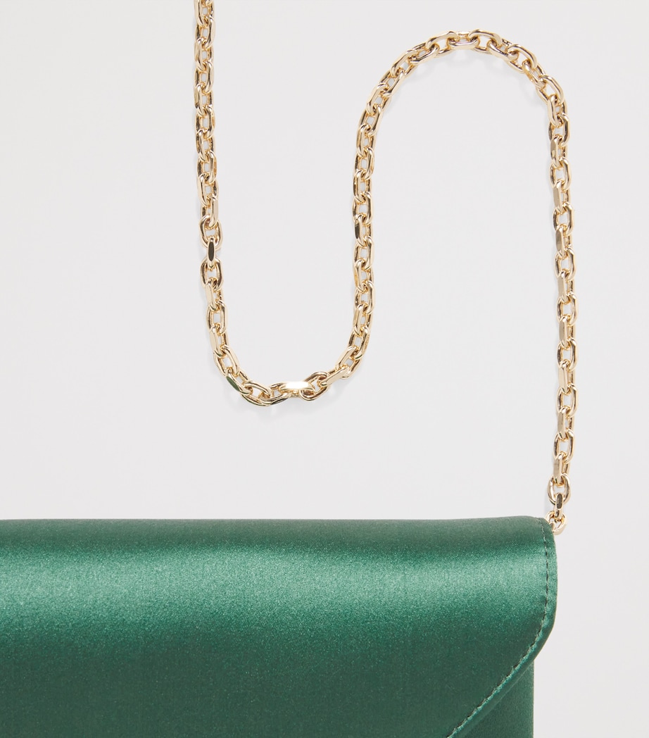 Satin Envelope Clutch Bag EMERALD Image 4