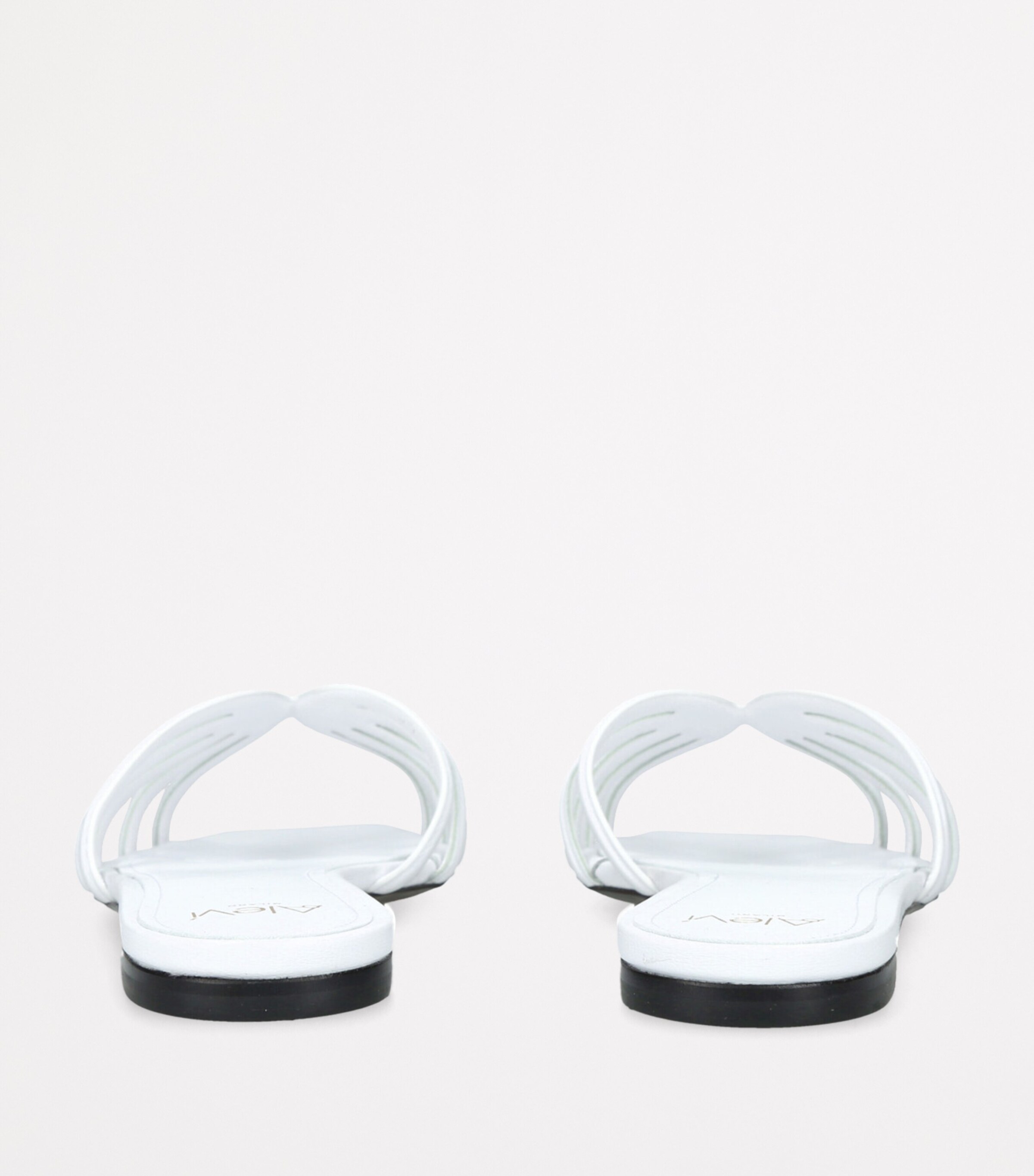 Alevì Leather Bali Flat Sandals White Image 2