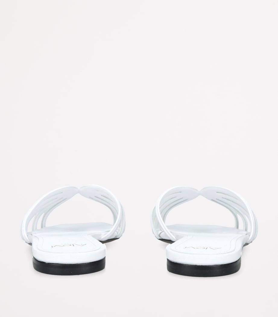 Alevì Leather Bali Flat Sandals White Image 2