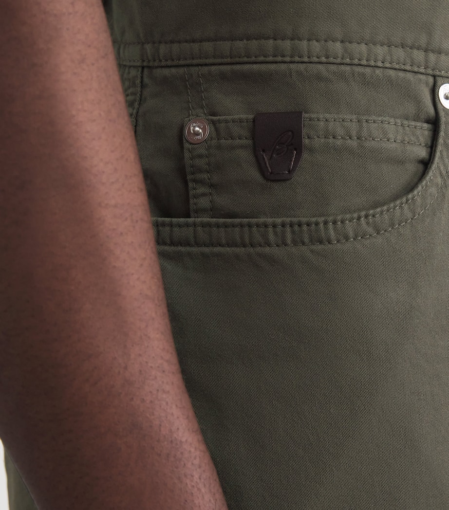 Brioni Mens Stretch-Cotton Straight Trousers Image 3