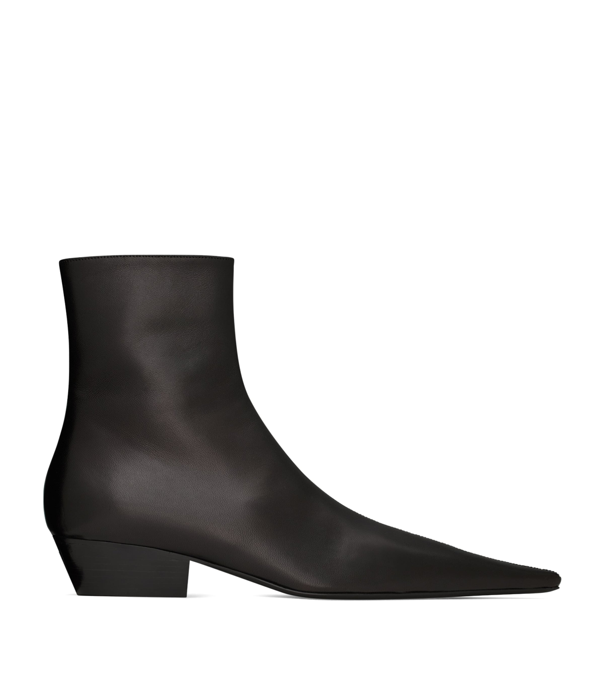 Saint Laurent Leather Jill Ankle Boots 30 In Black