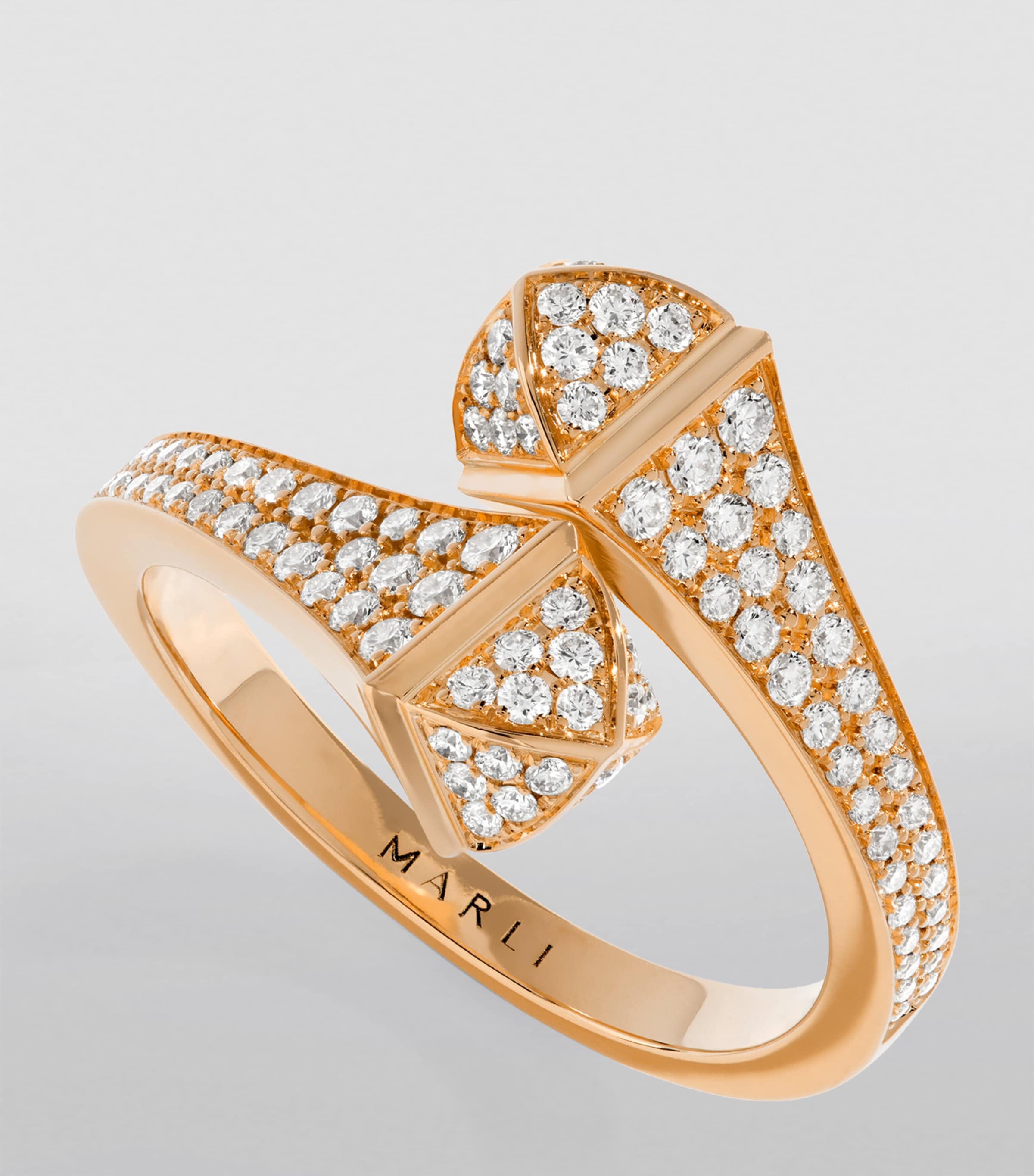 Midi Rose Gold and Diamond Cleo Ring ROSE GOLD Image 2