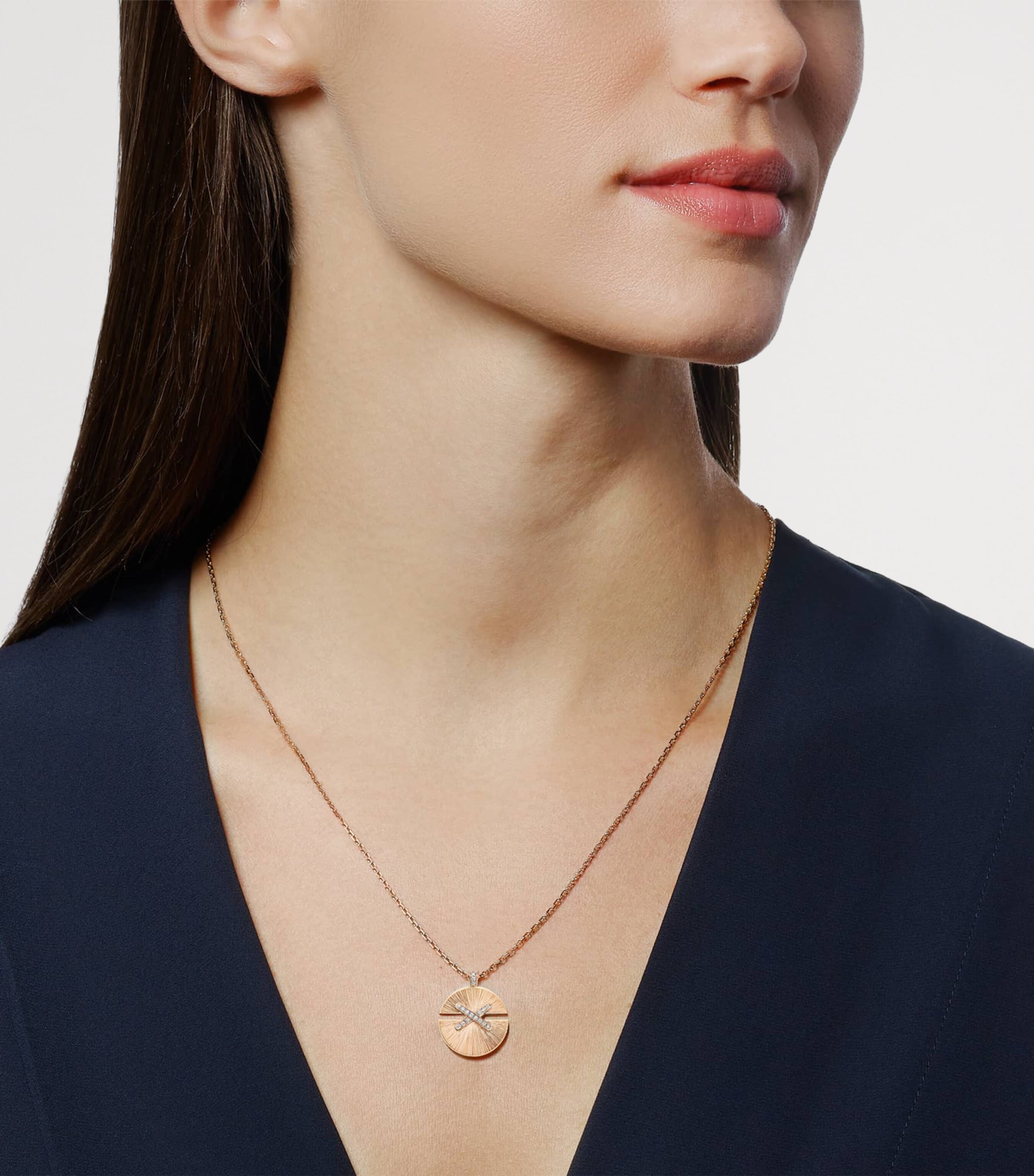 Chaumet Medium Rose Gold and Diamond Jeux de Liens Harmony Pendant Necklace Pink Gold Image 2