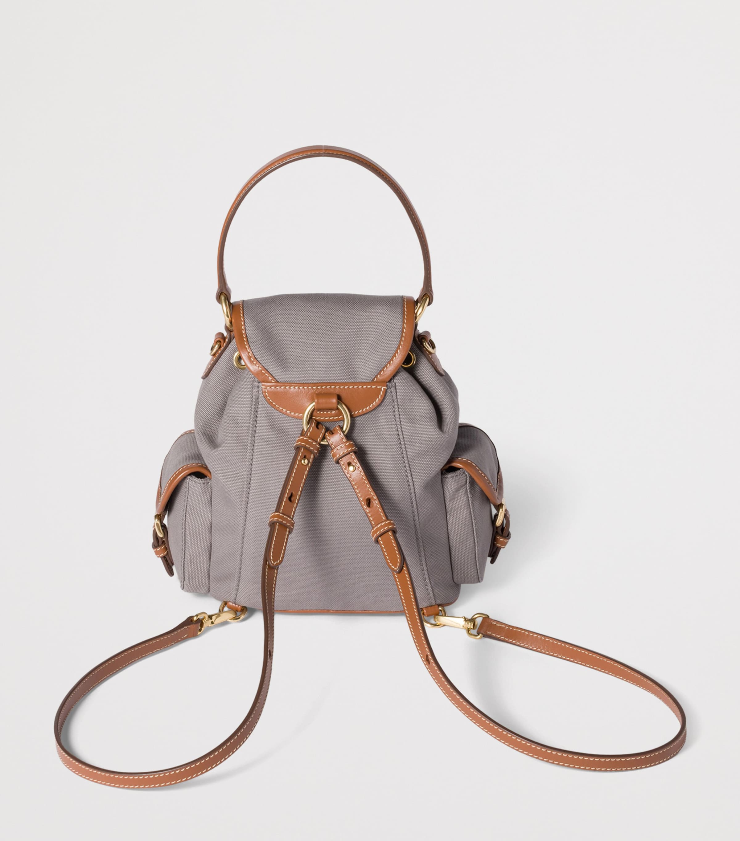 Canvas-Leather Backpack F04KC Image 4