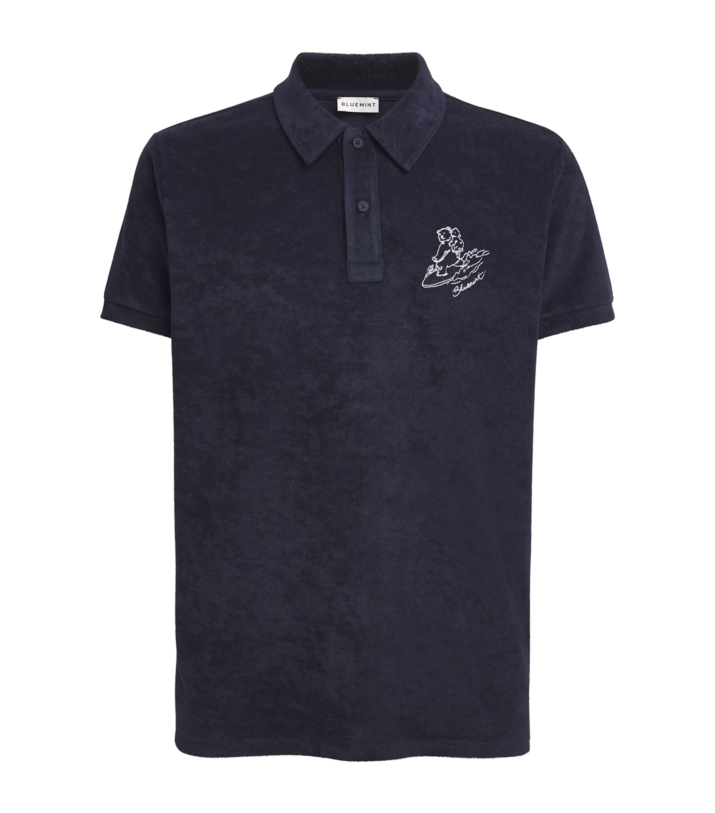 Bluemint Towelling Yam Polo Shirt In Navy