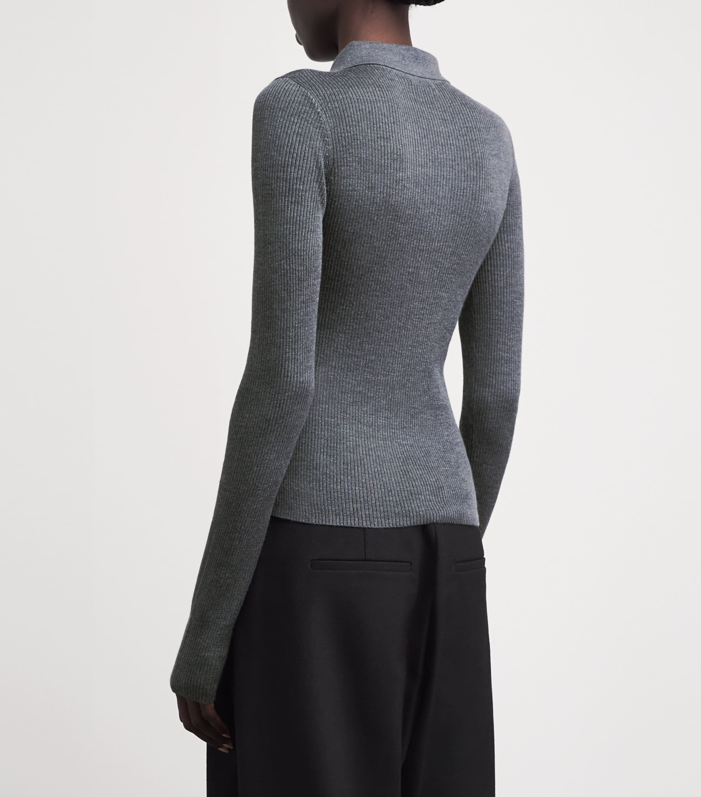 Almada Label Womens Wool-Silk-Cashmere Jules Top Grey Image 5