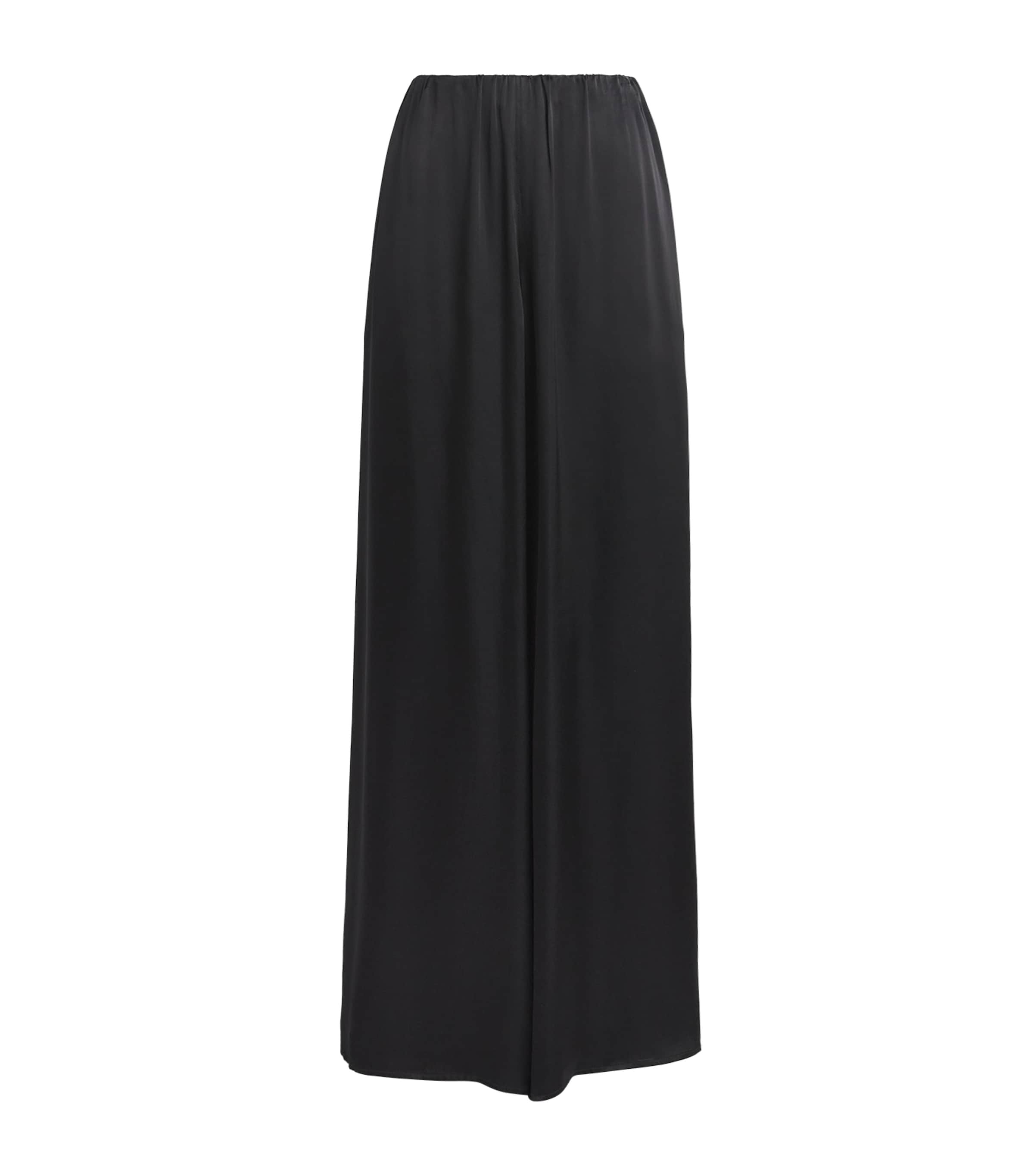 CAMILLA AND MARC Satin Wide-Leg Mirage Trousers Black Dblk Image 1
