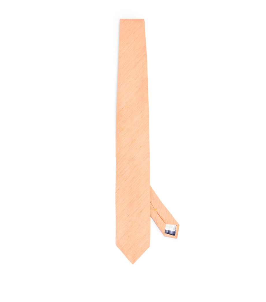 Eton Silk-Linen Tie Orange Image 1