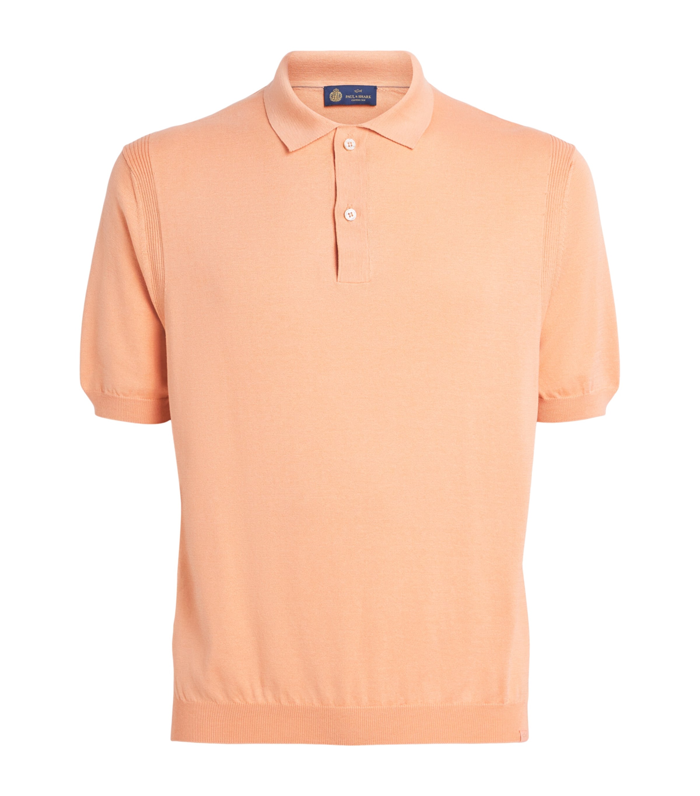 Paul & Shark Mens Silk-Cotton Polo Shirt Apricot Wash Image 1