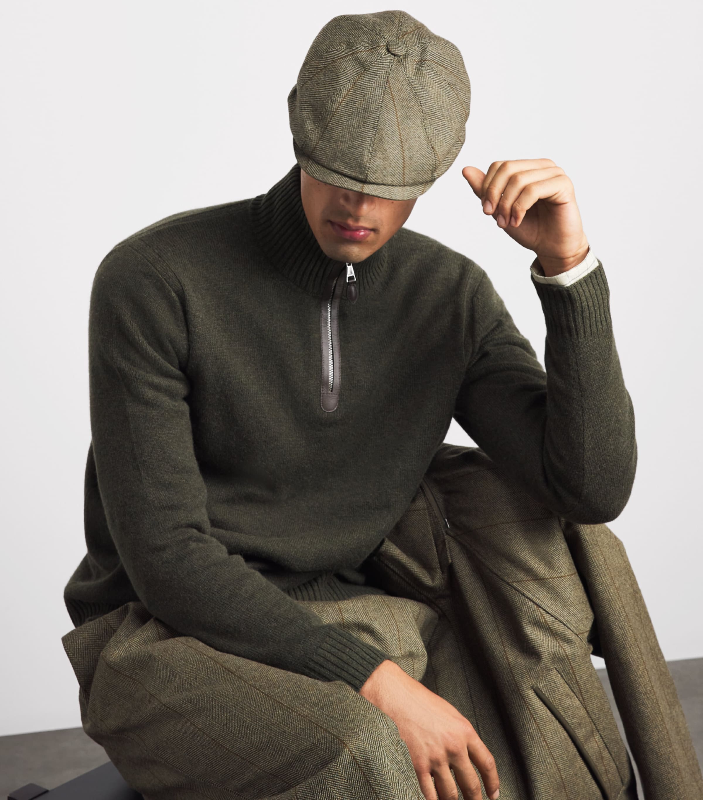 Purdey Wool-Blend Bakerboy Cap Cai Image 2