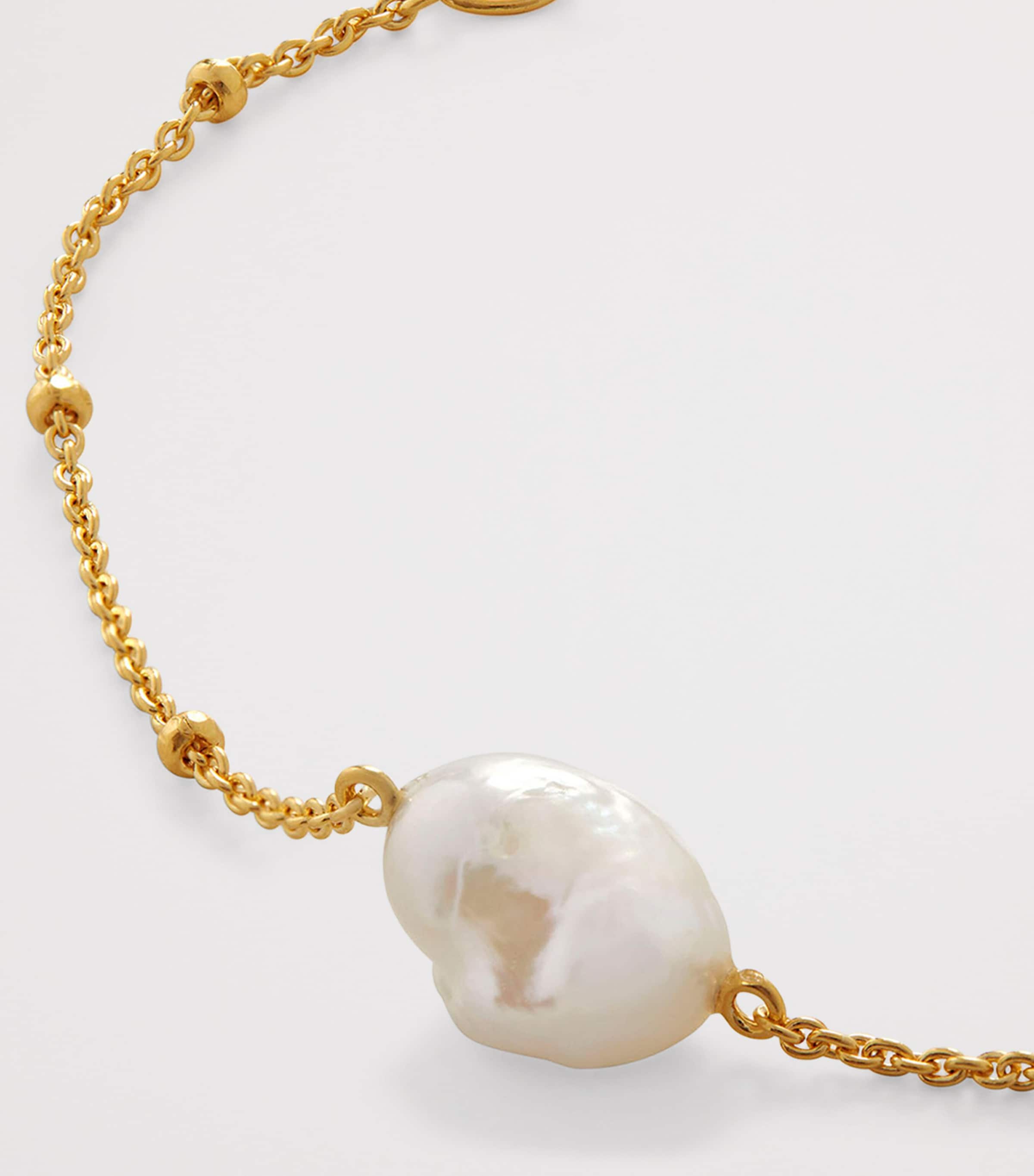 Monica Vinader Gold Vermeil and Freshwater Pearl Nura Bracelet Gold Vermeil Image 2