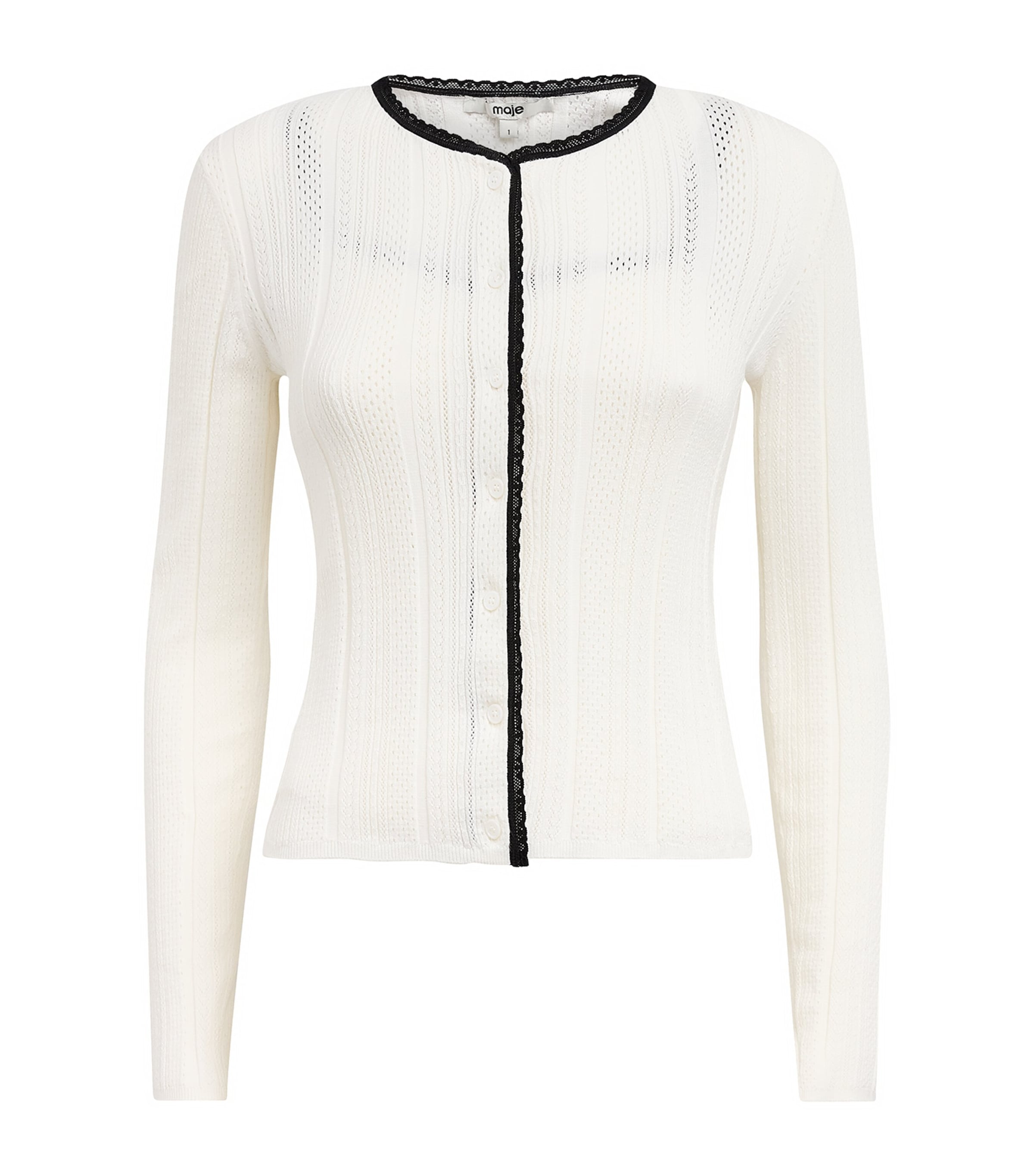 Maje Womens Pointelle-Knit Cardigan and Tank Top Set White Image 1