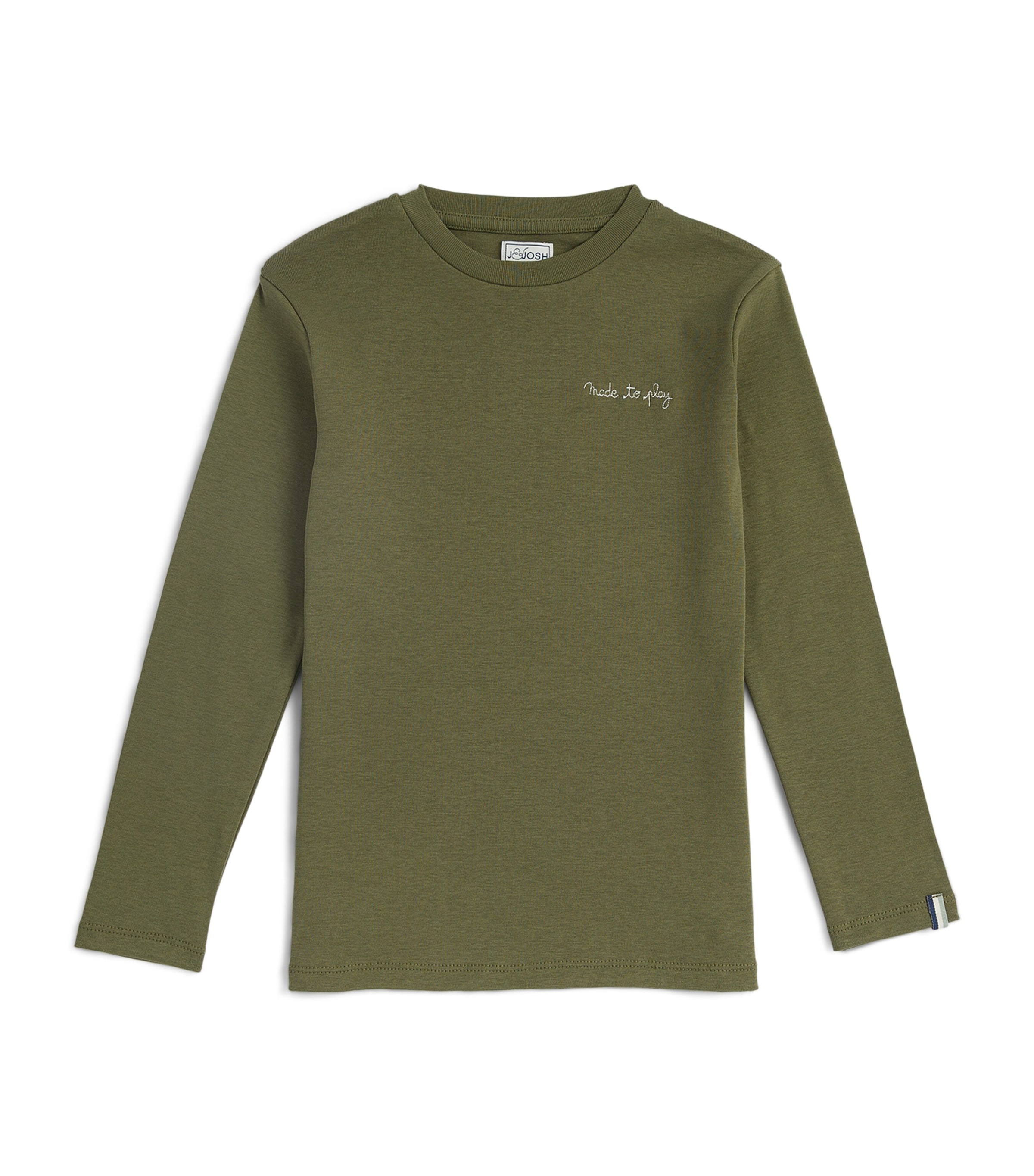 Shop J & Josh Embroidered Long-sleeve T-shirt In Green