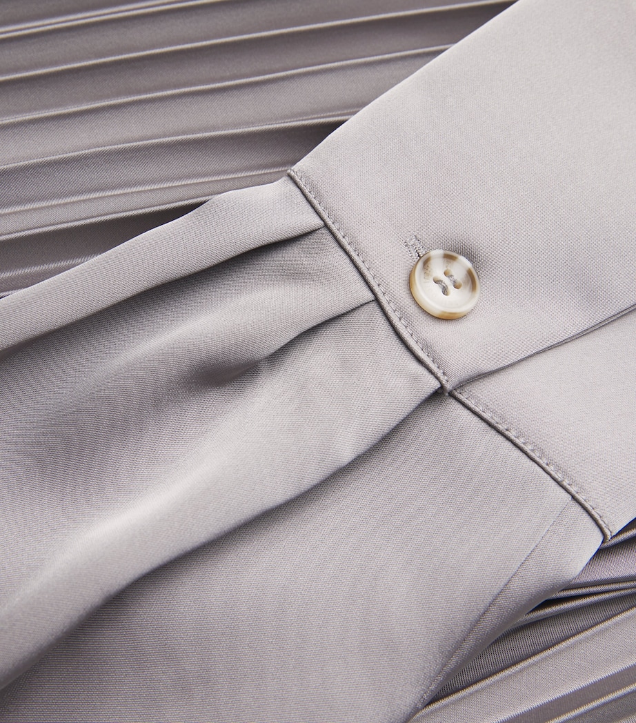 Pleated Shirt Maxi Dress GREY Image 5