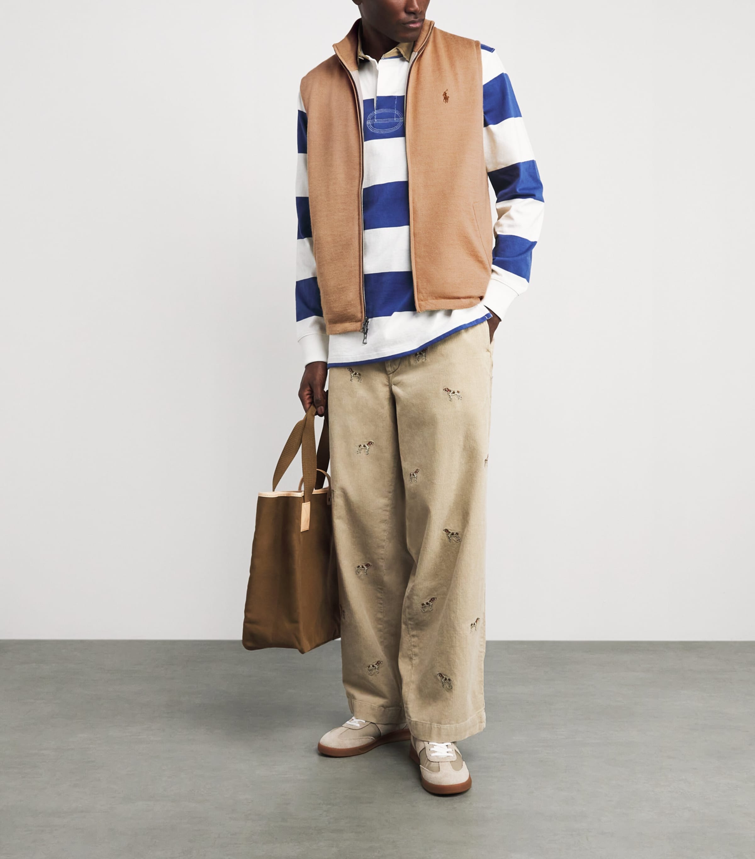 Polo Ralph Lauren Mens Reversible Polo Pony Gilet Camel Combo Image 2