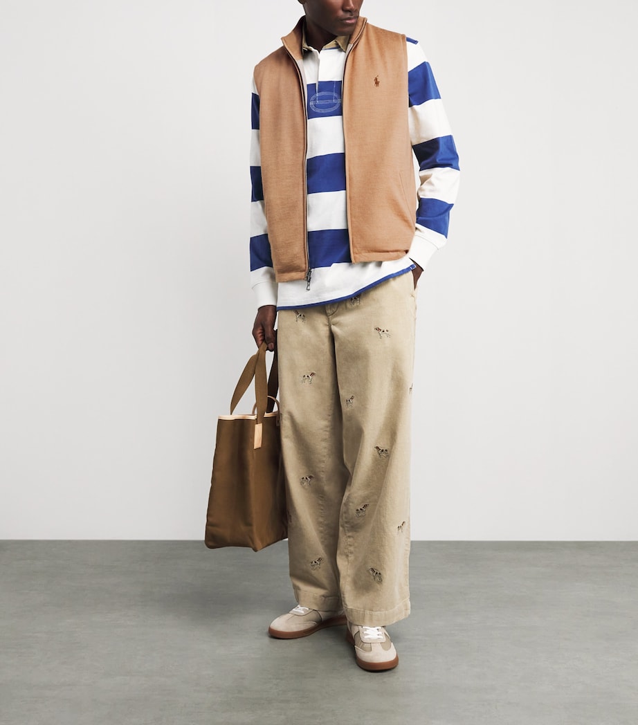 Polo Ralph Lauren Mens Reversible Polo Pony Gilet Camel Combo Image 2