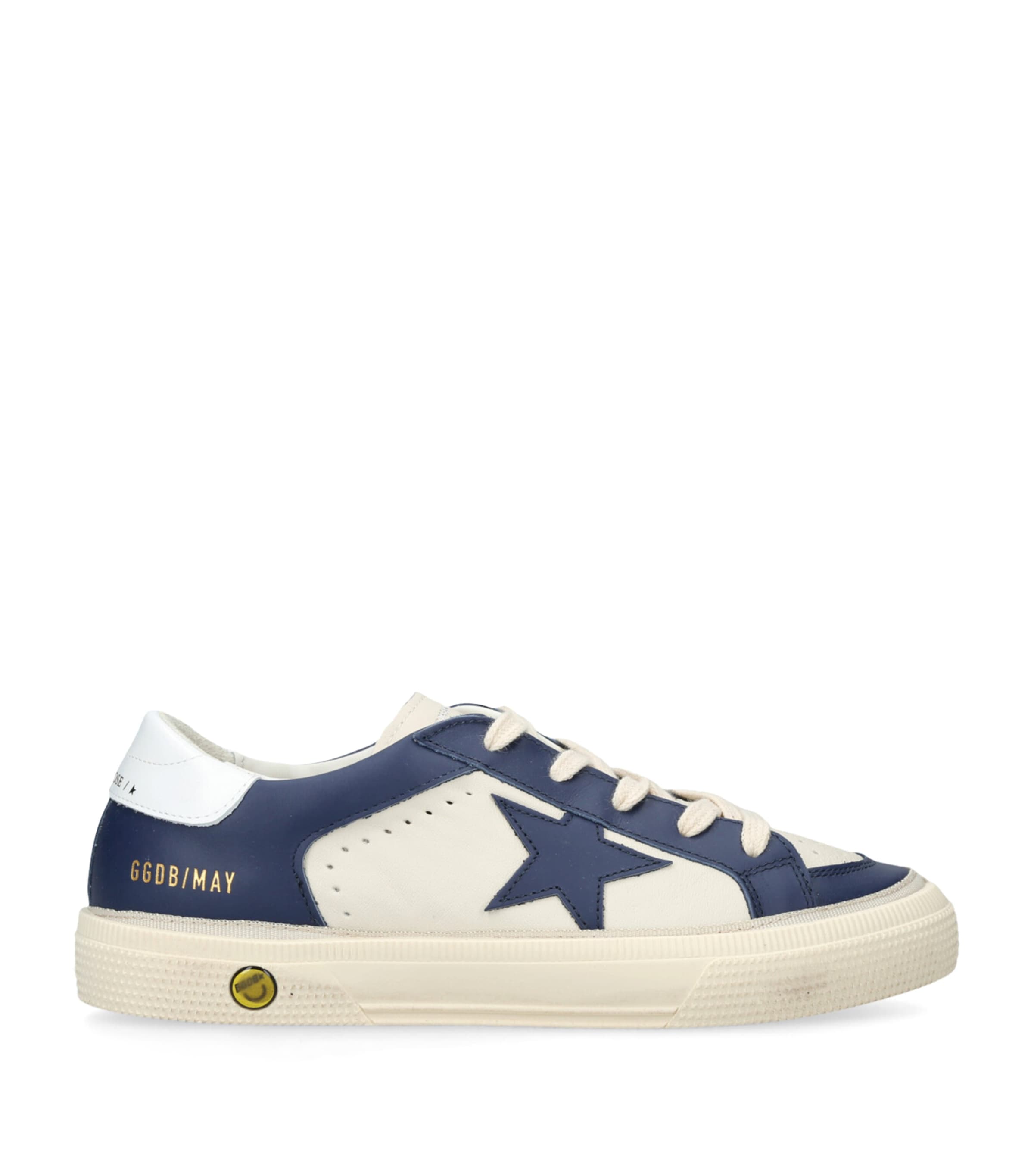 Golden Goose Girls Green Kids May Panelled Leather Low-top Trainers 6-9 Years In White