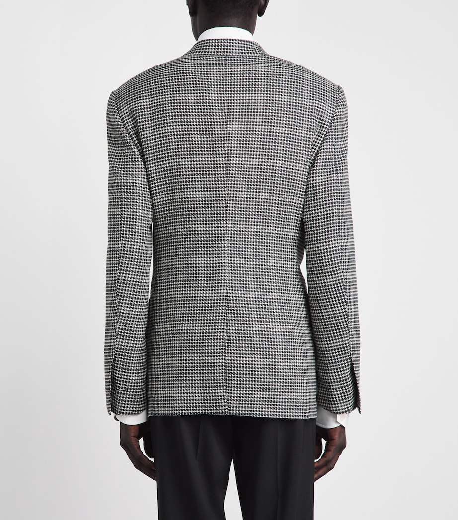 TOM FORD Mens Wool-Blend Houndstooth Shelton Blazer Nwa Image 5