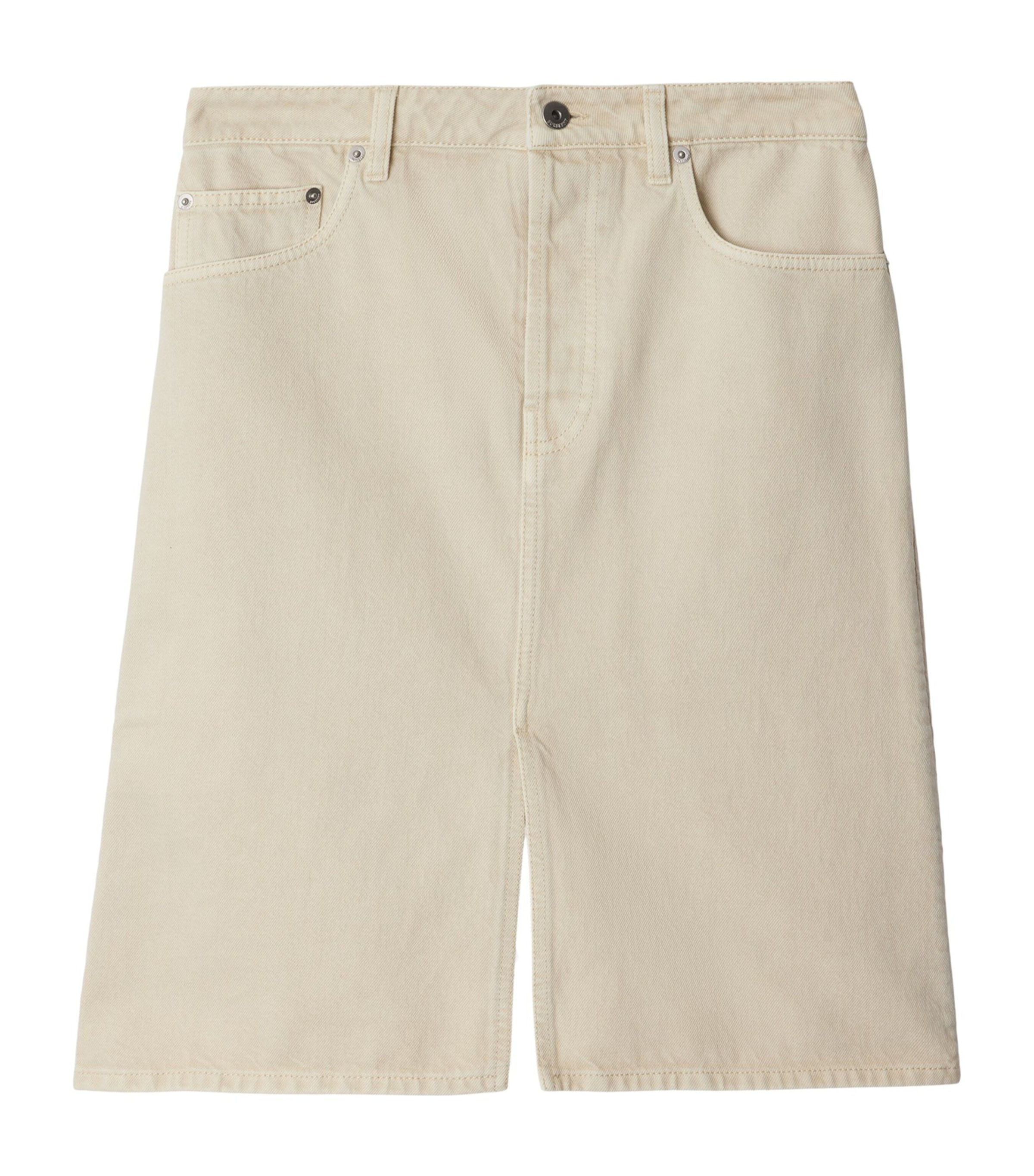 Burberry Mini Denim Skirt In White