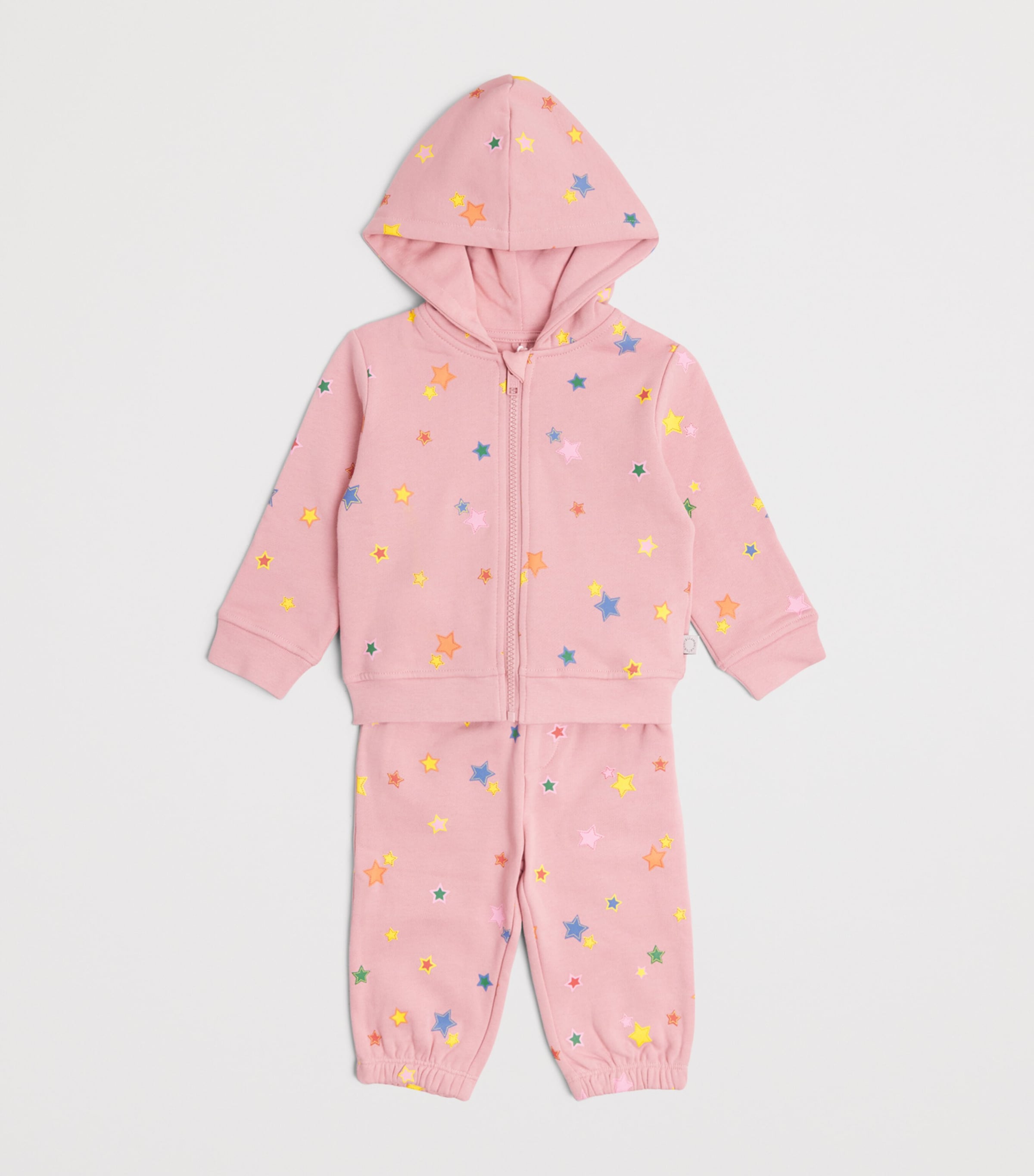 Stella McCartney Kids Cotton Star Zip-Up Hoodie (3-36 Months) Rosa/multi Image 3