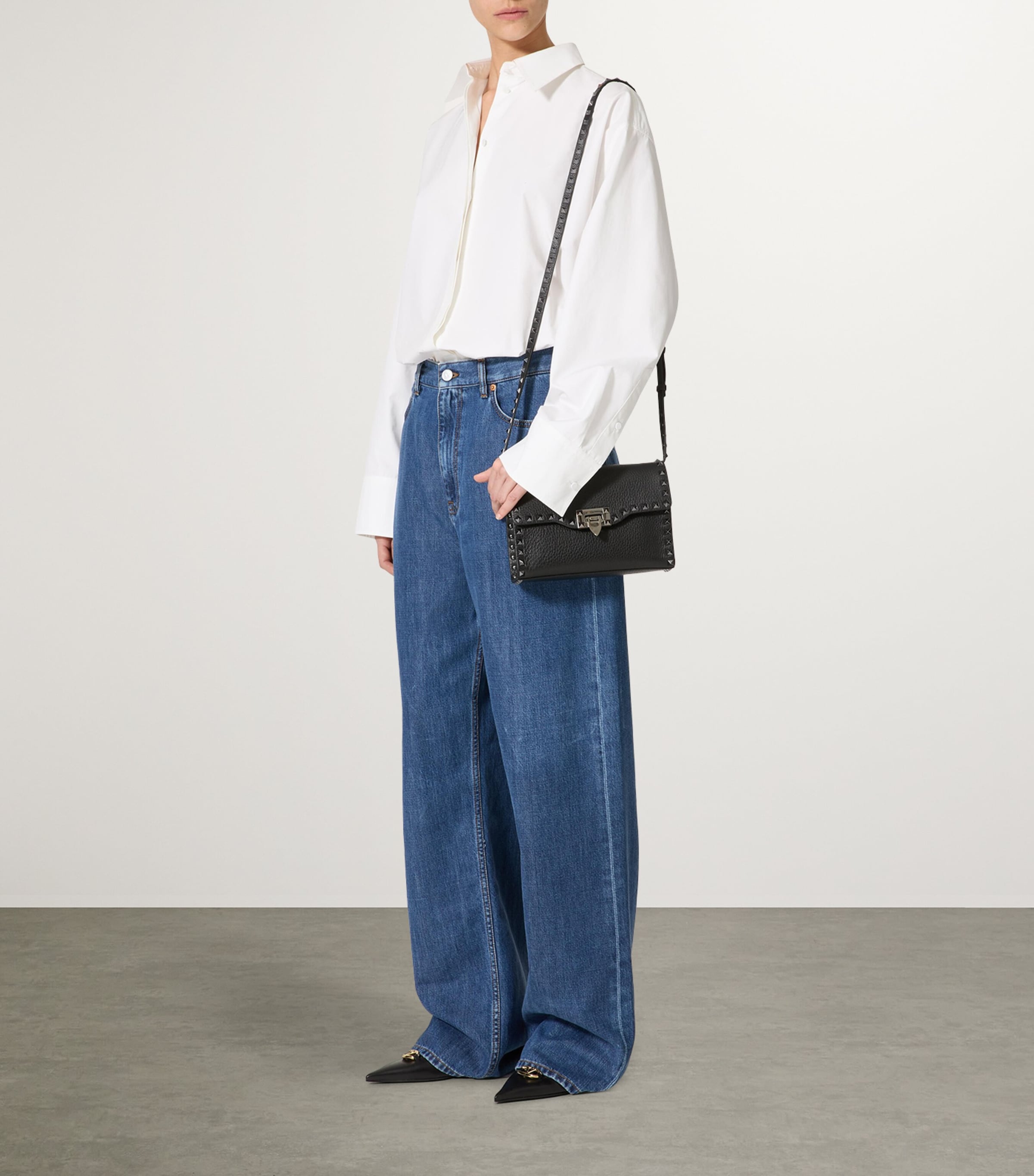 Small Leather Rockstud Shoulder Bag 0NO Image 2