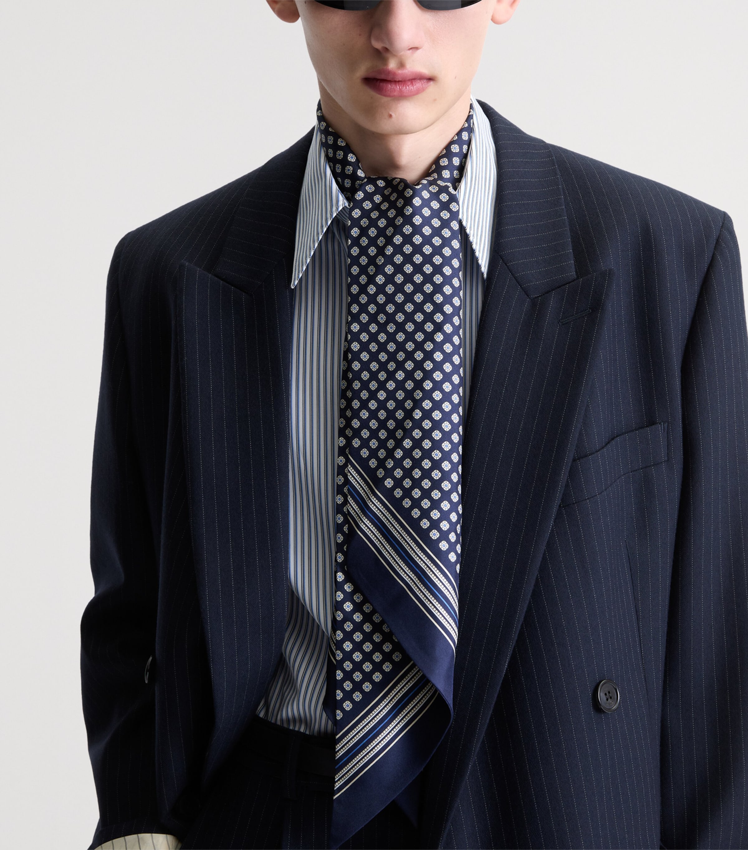 Saint Laurent Silk Floral Print Cravat Image 2
