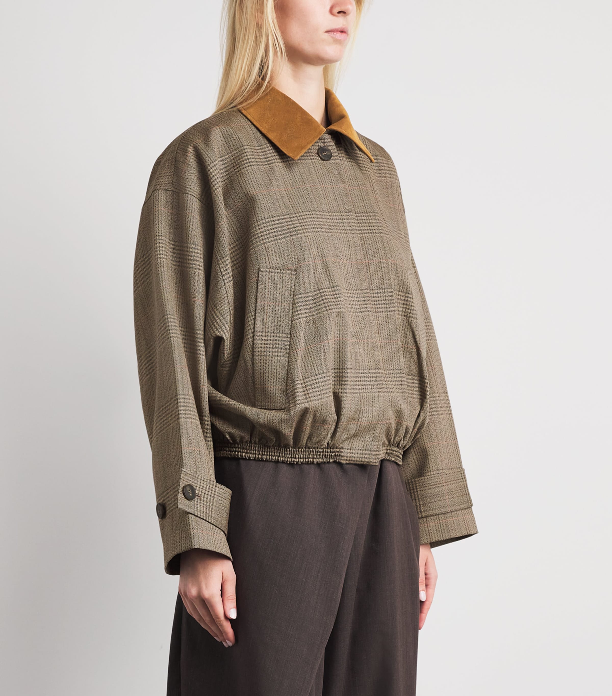 Róhe Womens Virgin Wool Suede-Collar Blouson Jacket Of Wls Image 4