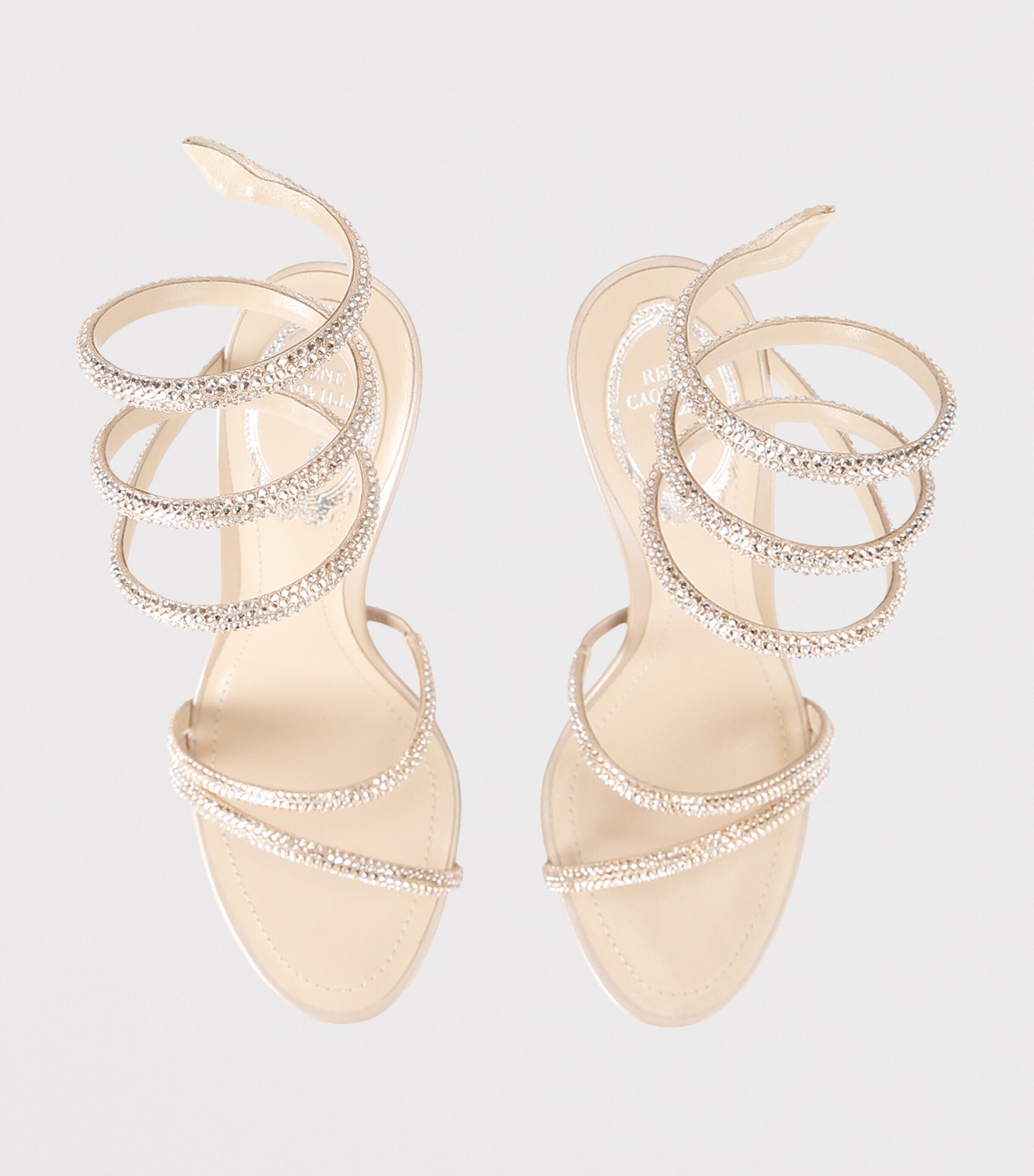 Leather Embellished Margot Sandals 105 BEIGE Image 4