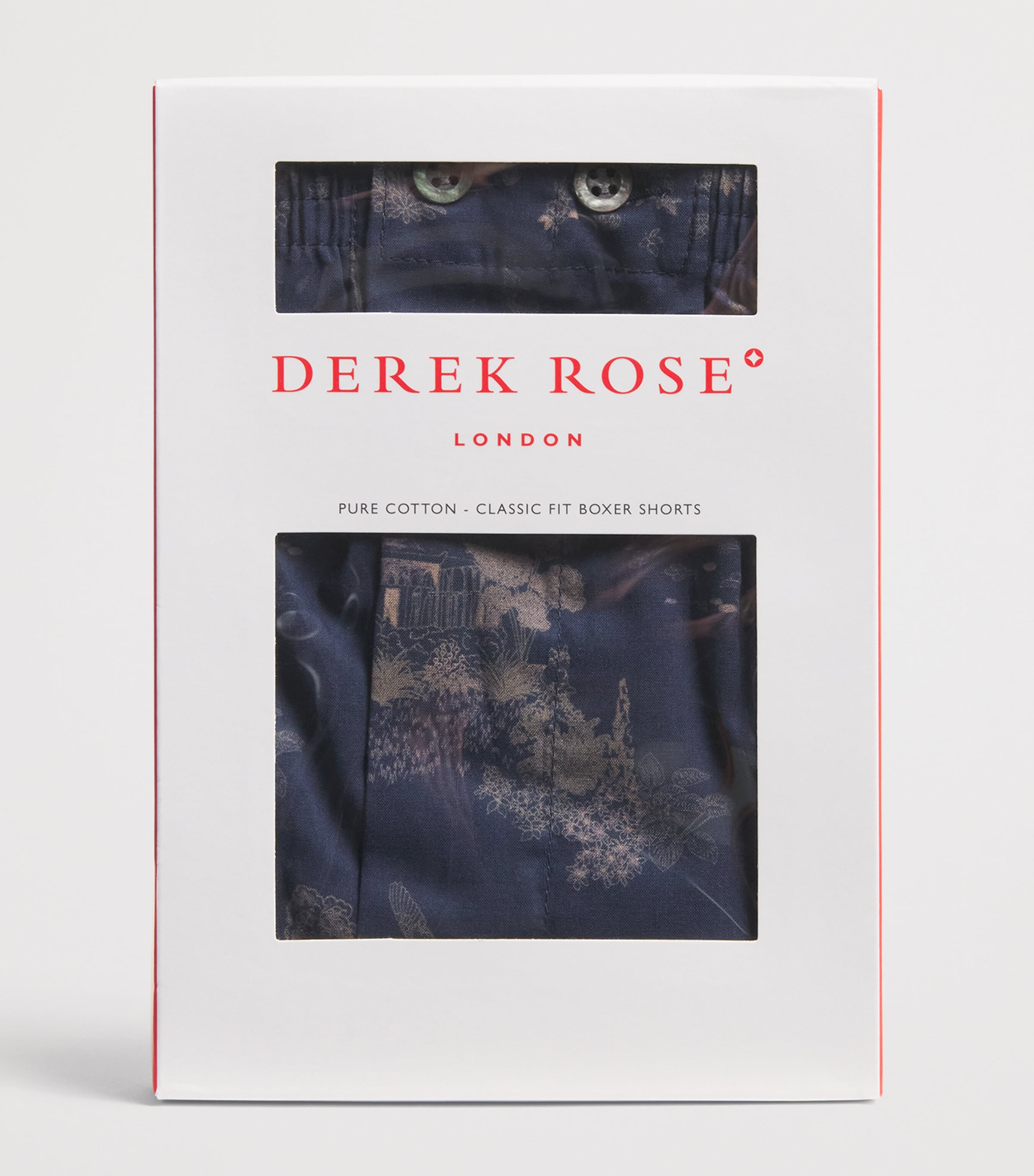 Derek Rose Mens Cotton Boxer Shorts Nav Image 4