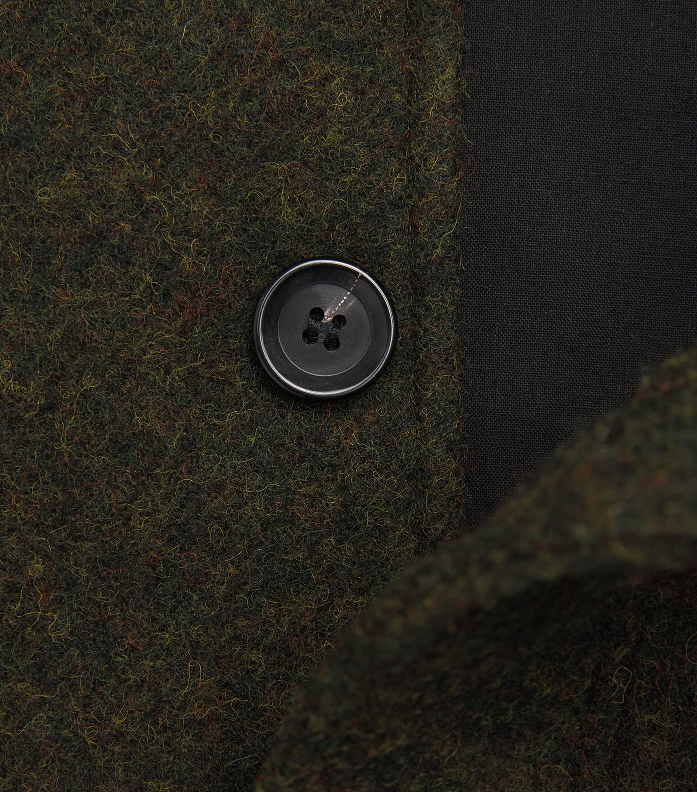 Oliver Spencer Mens Wool Addington Overshirt Green Image 6