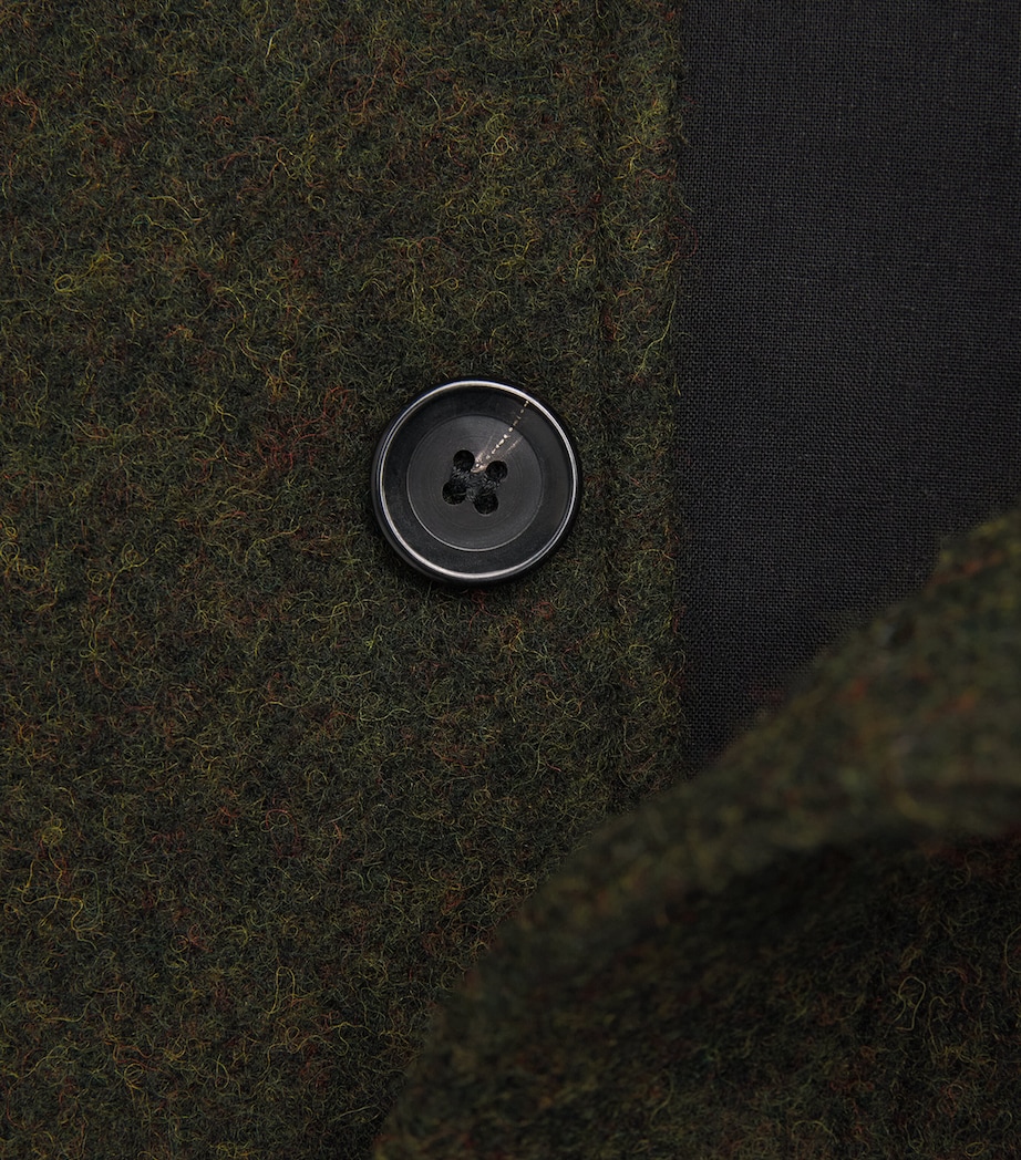 Oliver Spencer Mens Wool Addington Overshirt Green Image 6