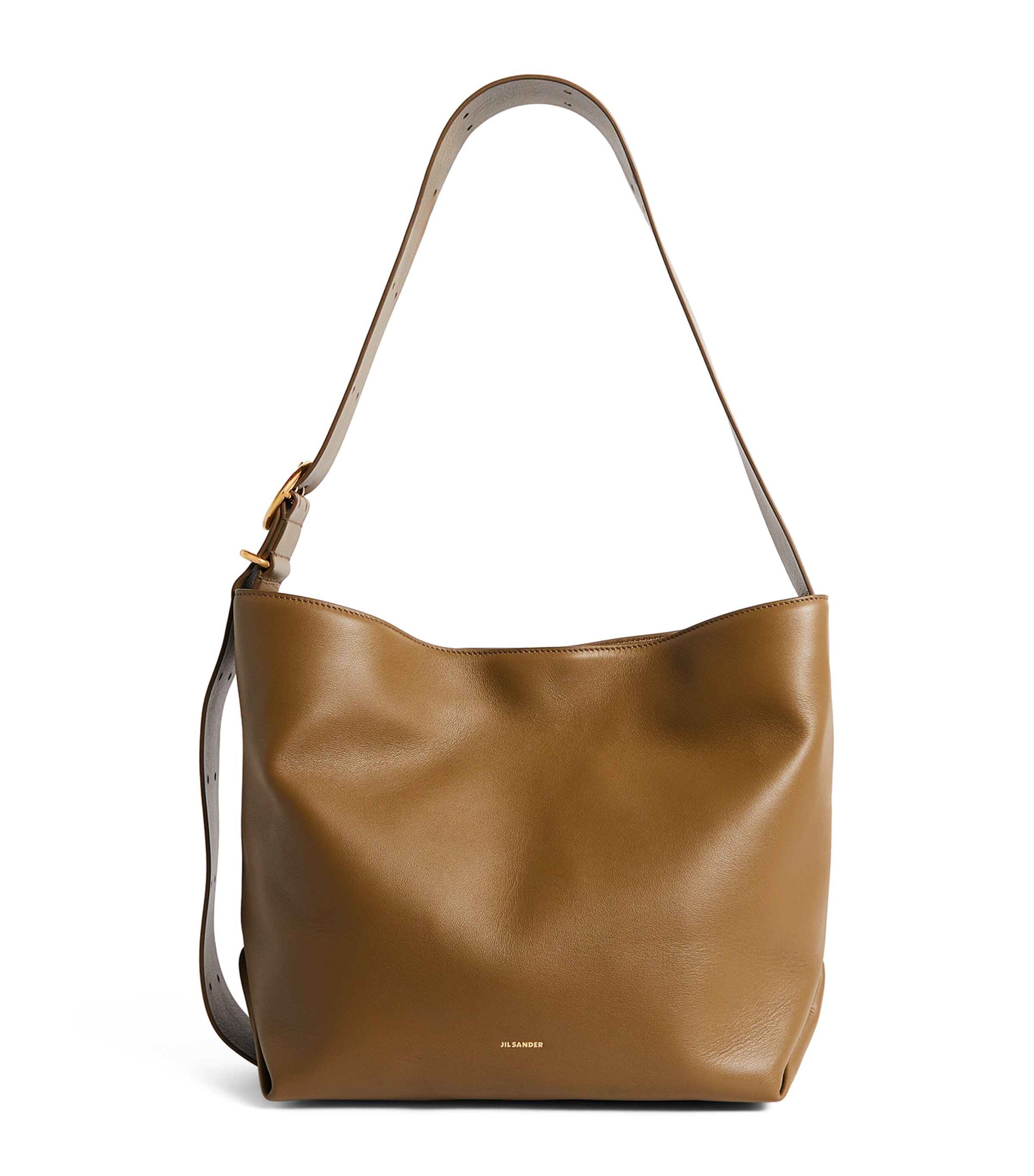 Jil Sander Medium Leather Folded Tote Bag In Brown