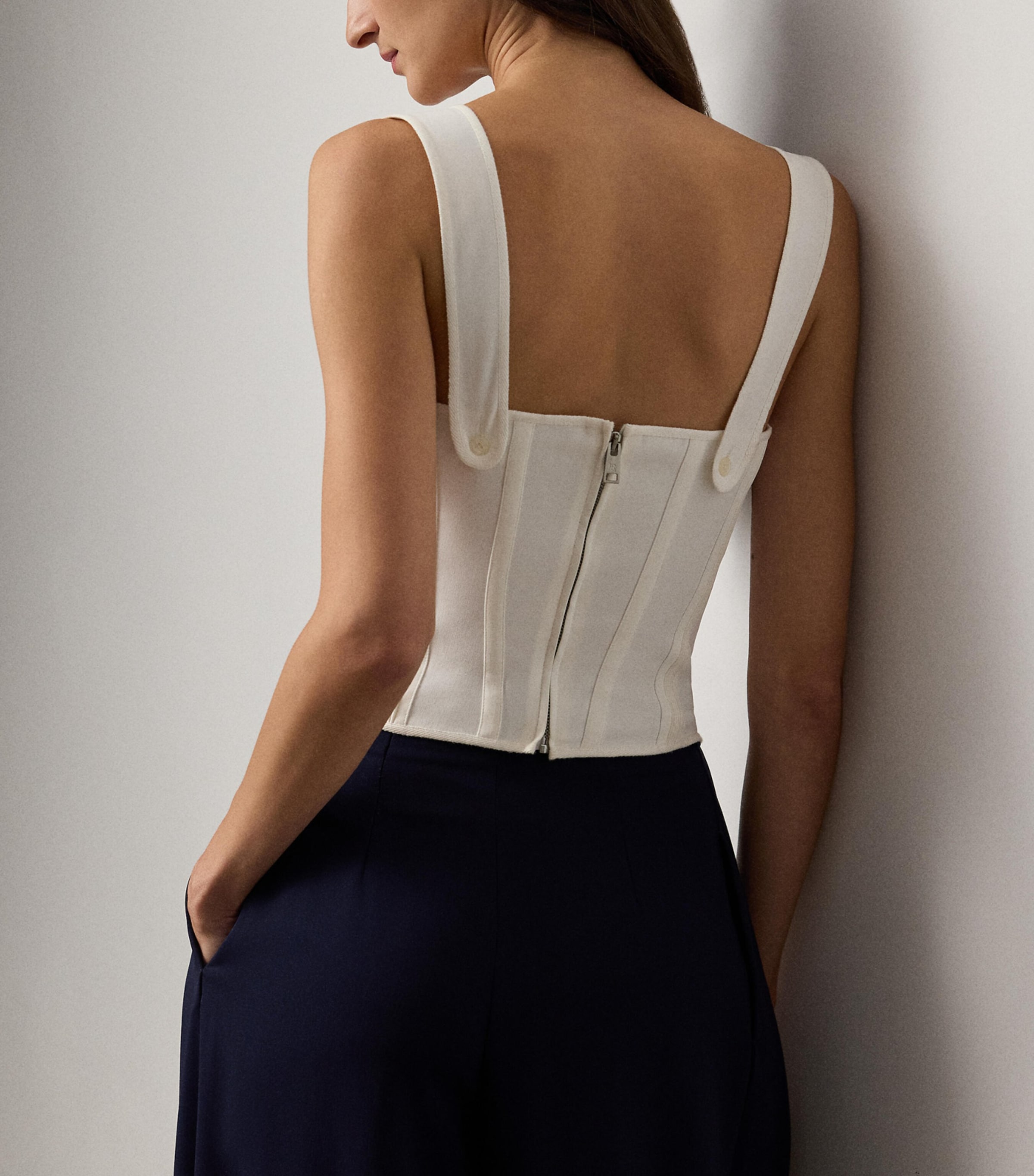 Cotton-Blend Kat Corset Top NATURAL-101 Image 3