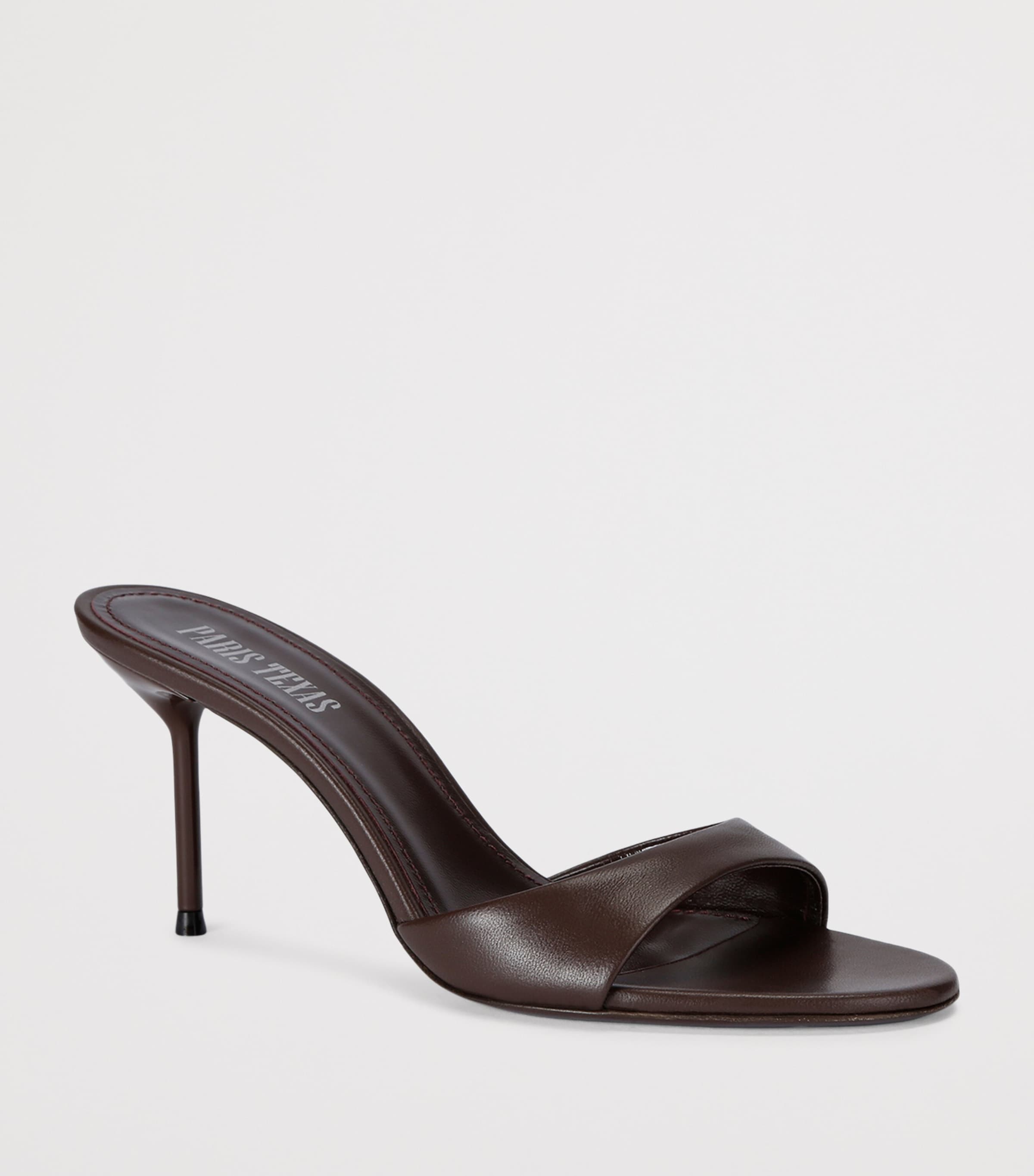 Nappa Leather Lidia Mules 70 BROWN Image 3
