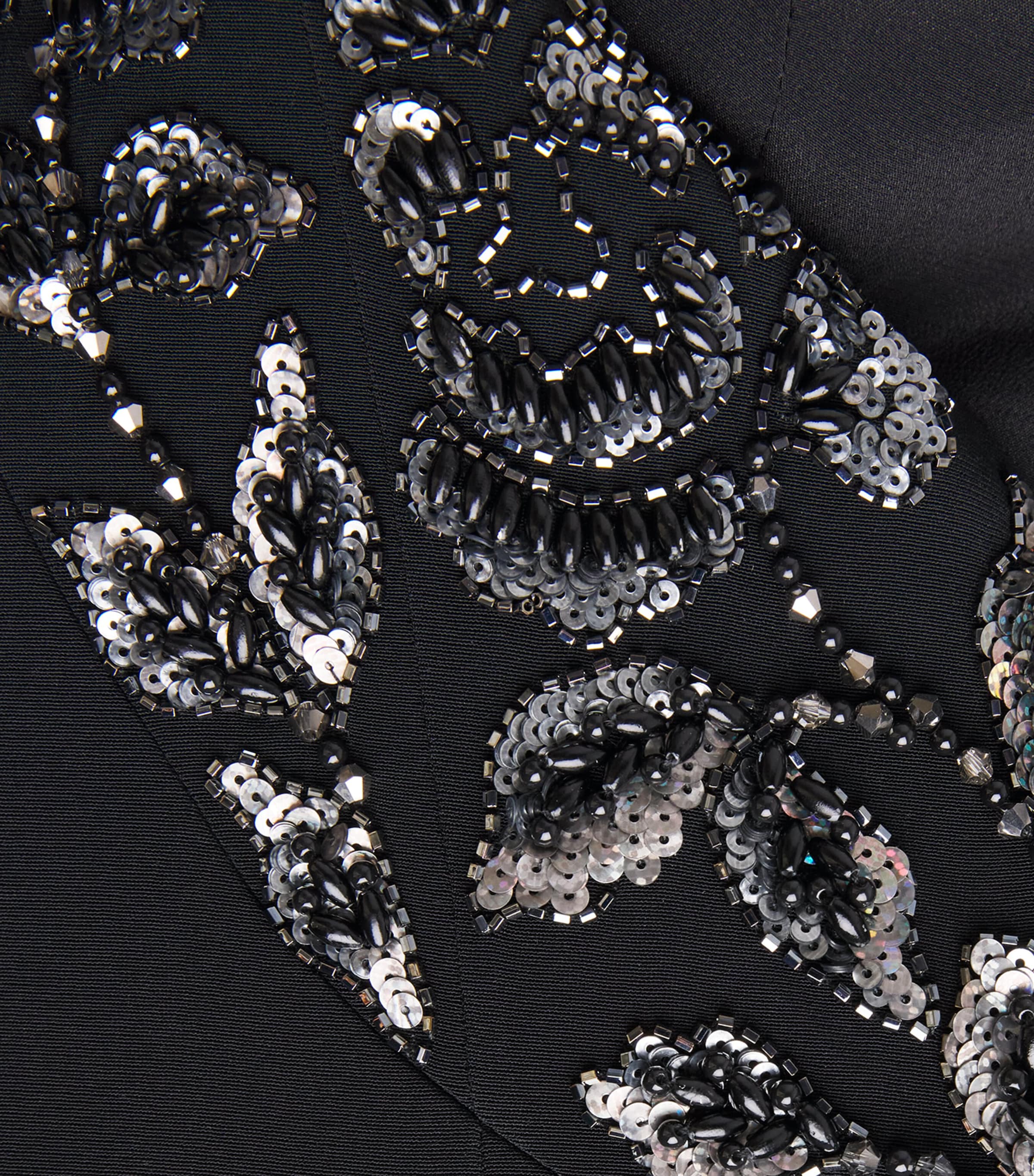 GEORGES HOBEIKA Womens Embellished Scoop-Neck Gown Black Image 6