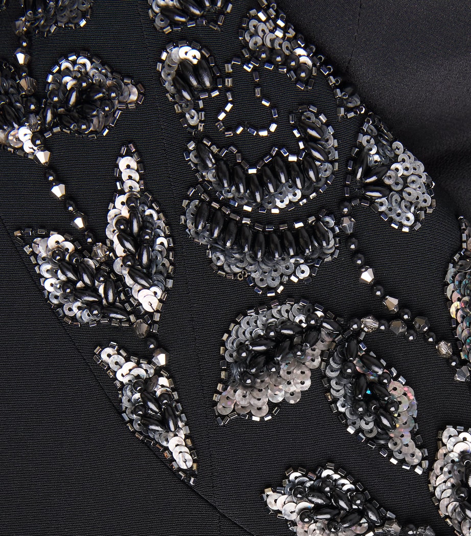 GEORGES HOBEIKA Womens Embellished Scoop-Neck Gown Black Image 6