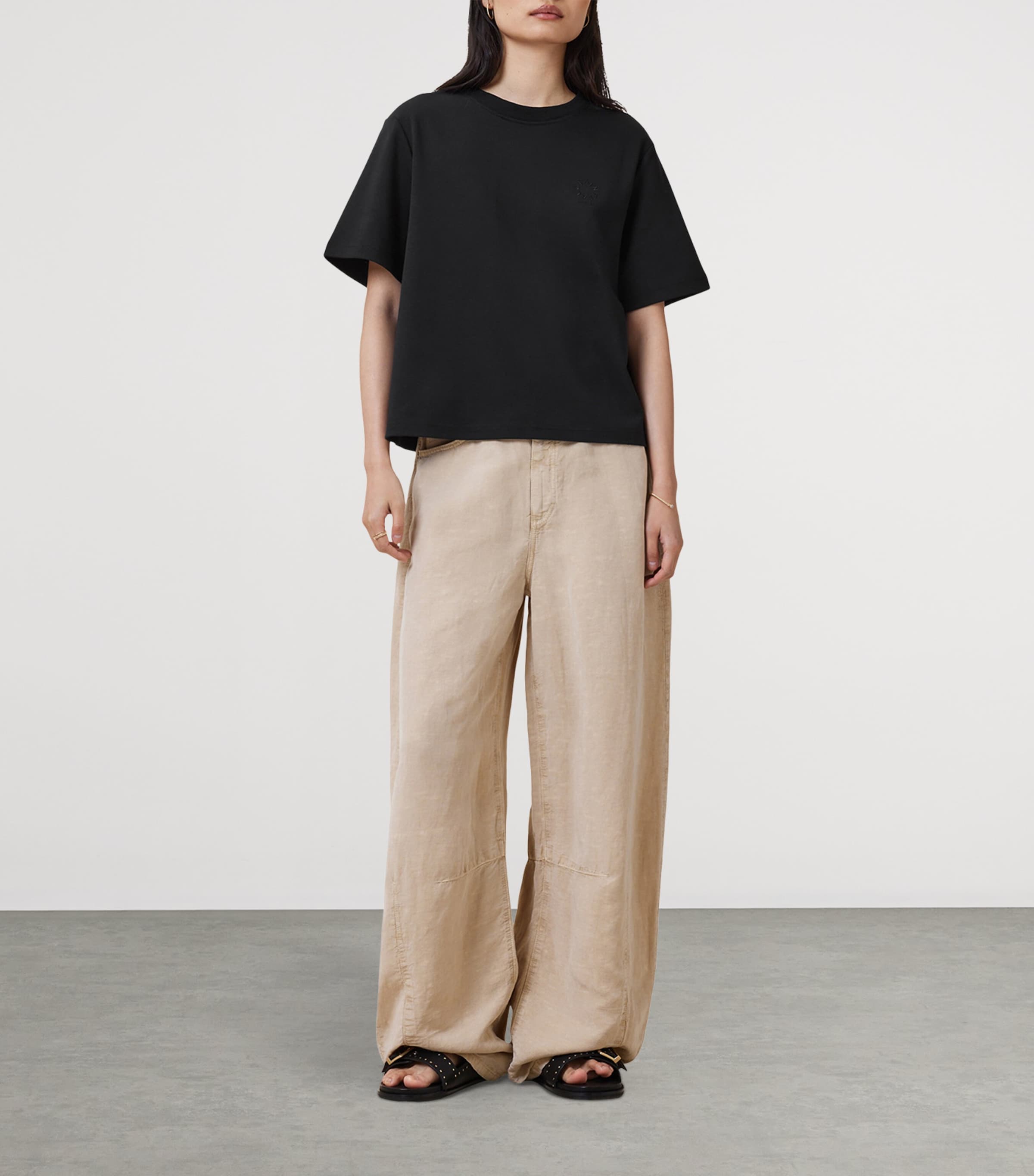 AllSaints Womens Organic Cotton Lisa Haven T-Shirt Black Image 2