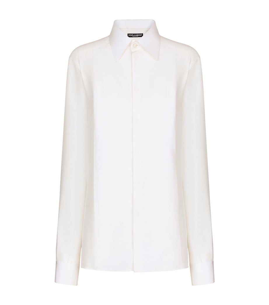Silk Shirt W0111-WHITE Image 1