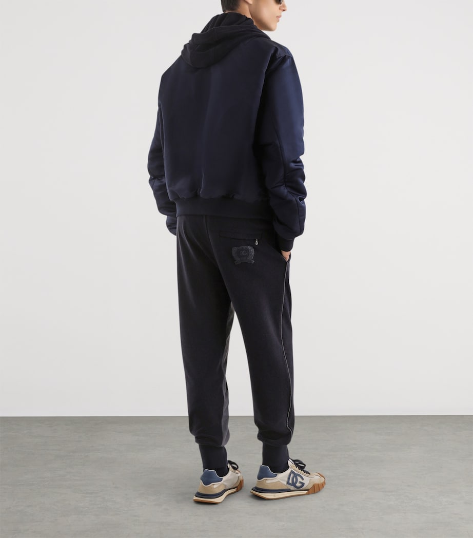 Dolce&Gabbana Mens Silk Duchesse Bomber Jacket Very Dark Blue Image 3