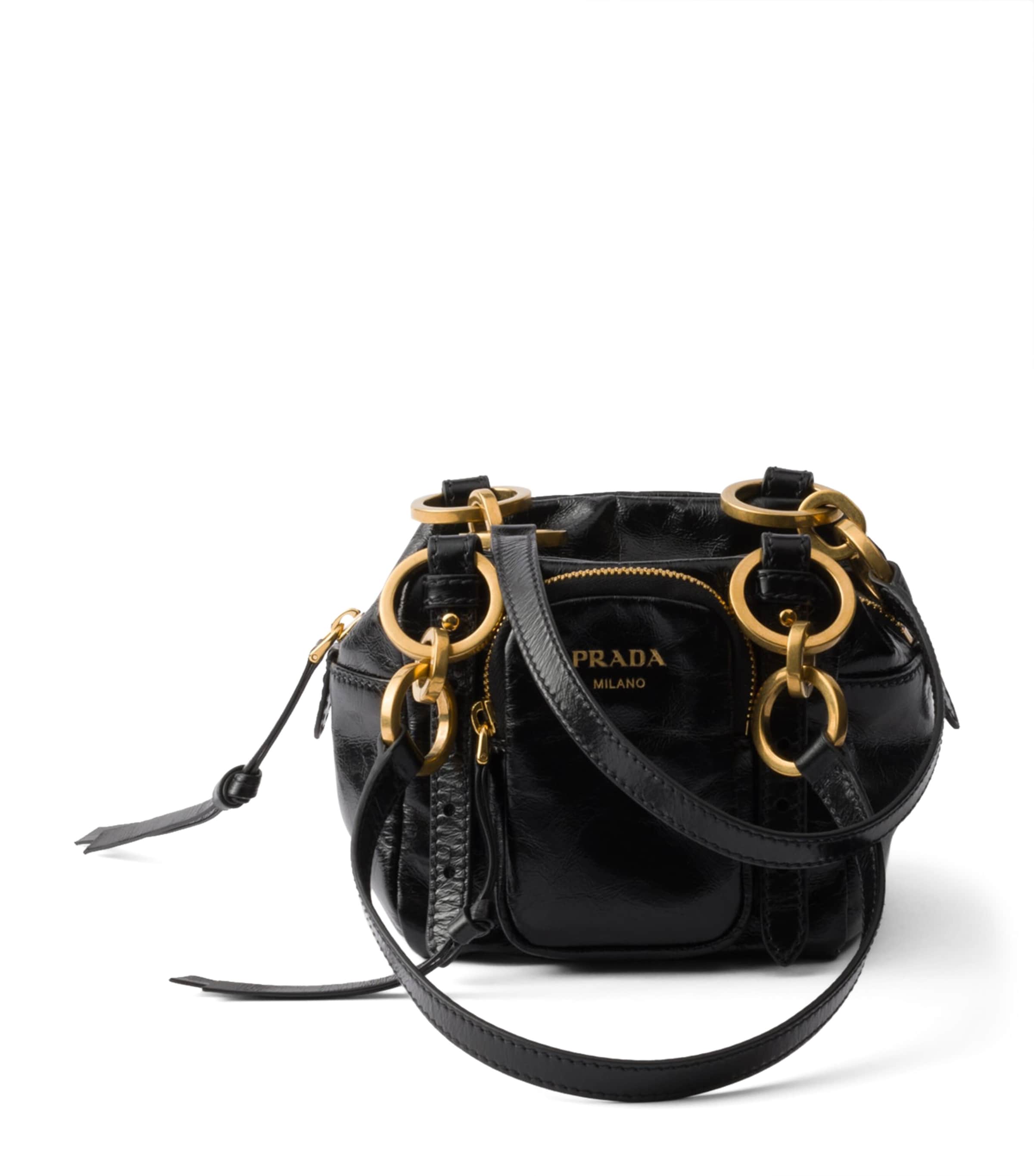Leather Dangle Top-Handle Bag F0002 Image 1