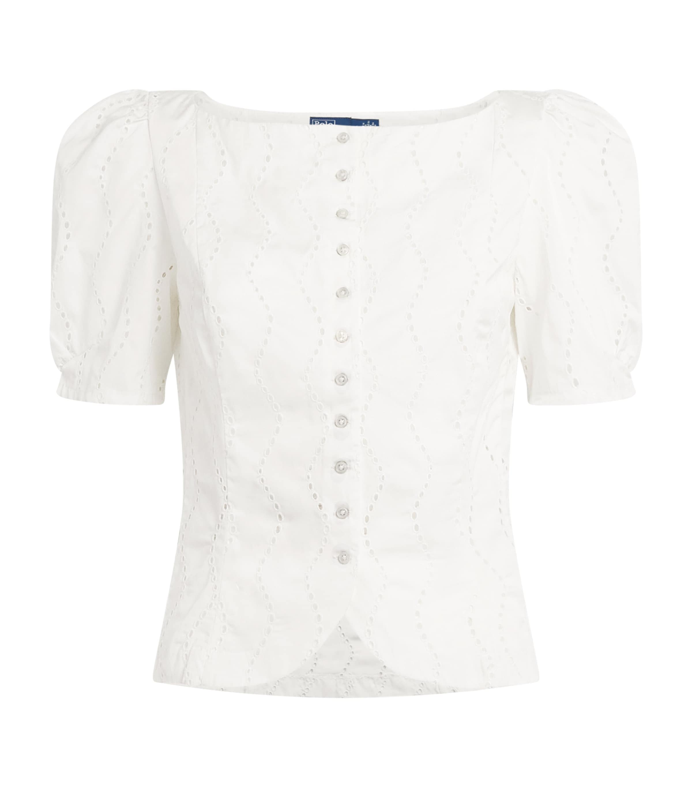 Polo Ralph Lauren Womens Cotton Eyelet Blouse White Image 1