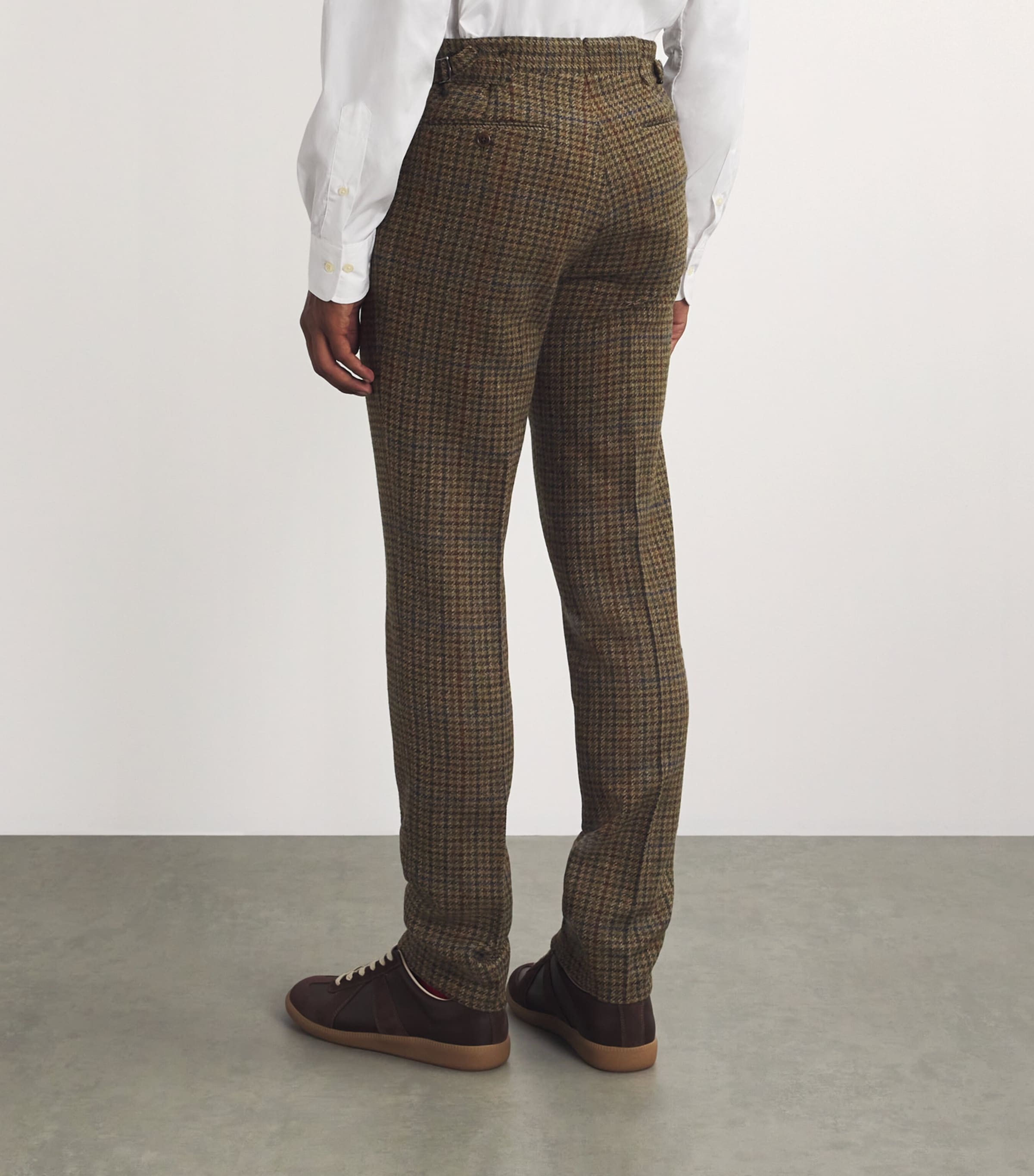 Wool Check Trousers DARK GREEN Image 4