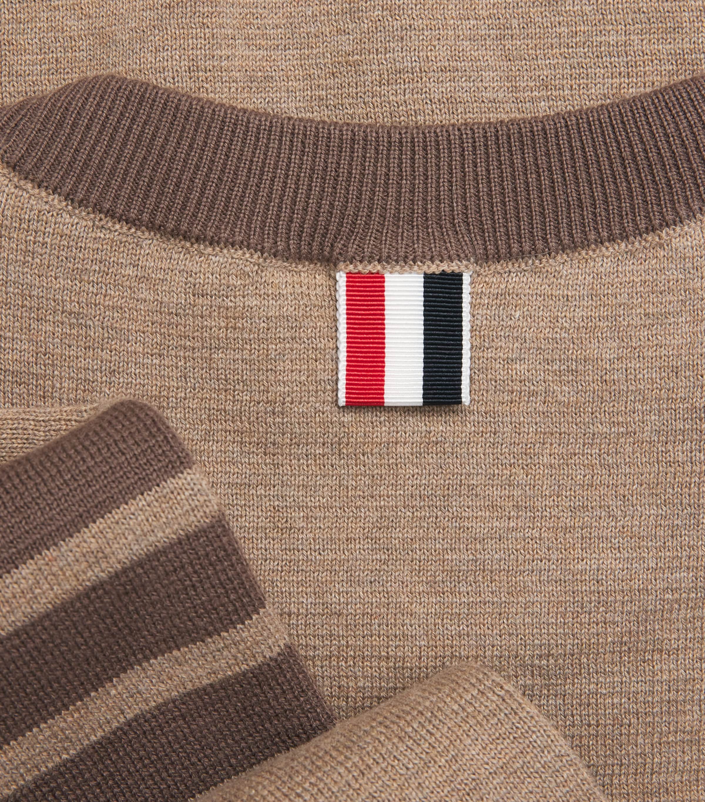 Thom Browne Mens Cotton Milano Stitch Sweatshirt Med Brown Image 5