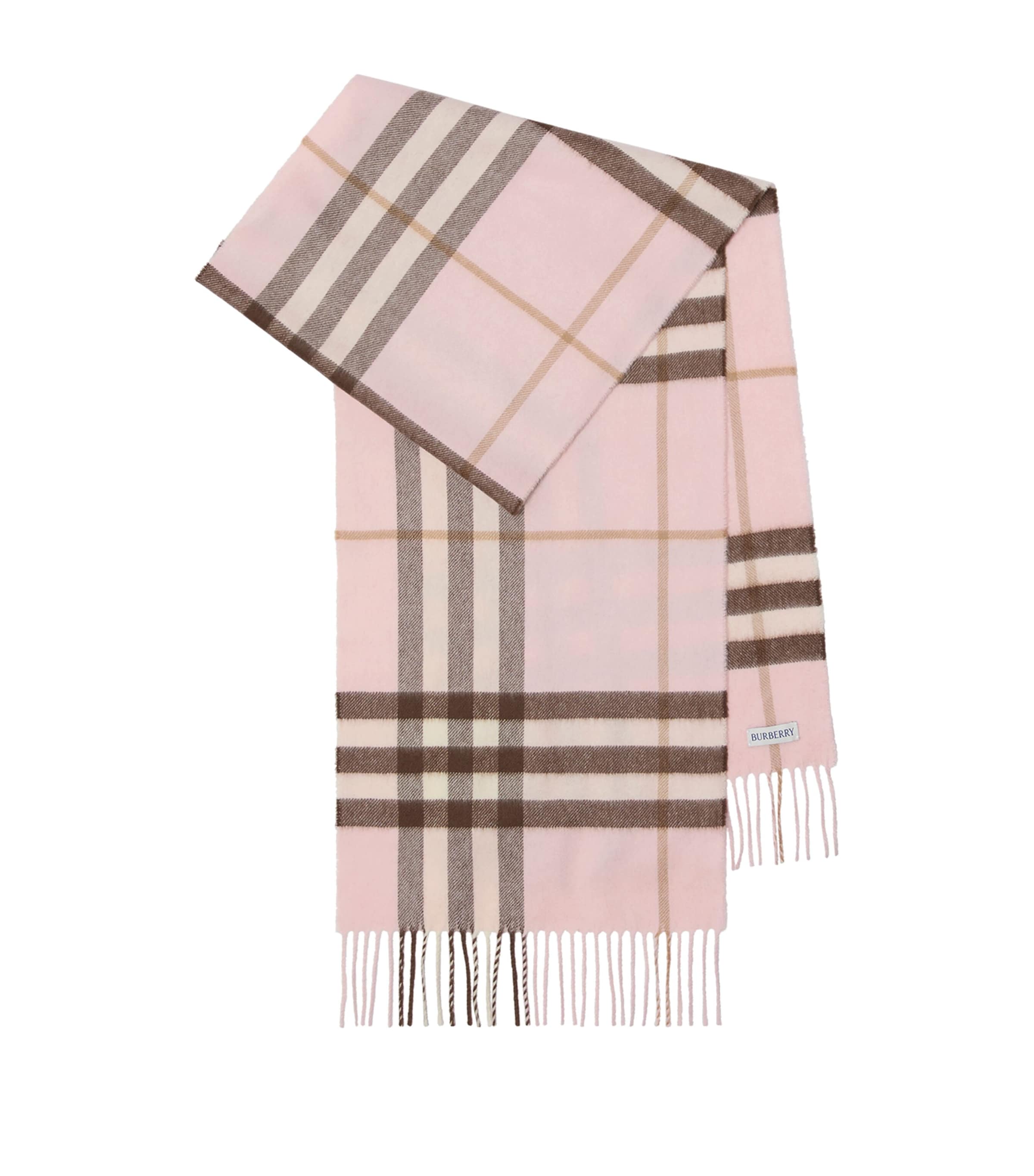 Burberry Cashmere Check Scarf In Pink