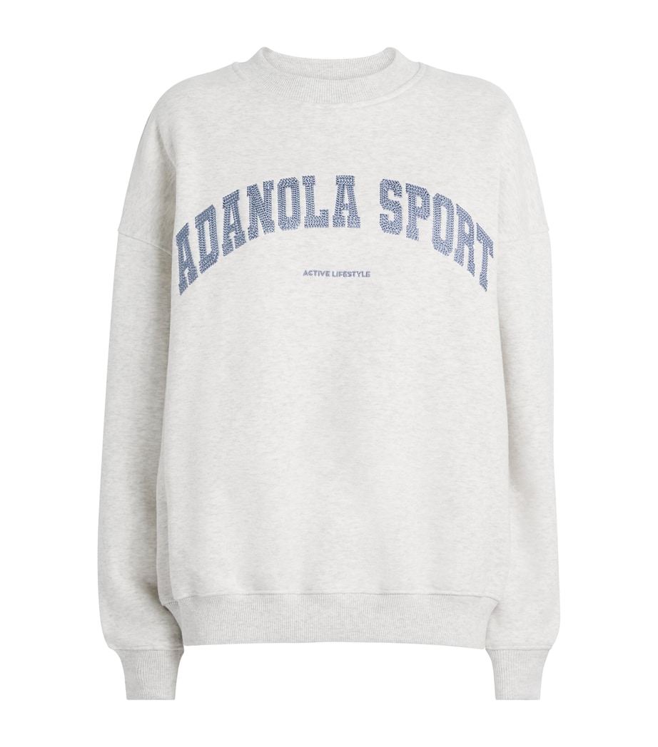Organic Cotton Varsity Chainstitch Sweatshirt LIGHT GREY MELANGE Image 1