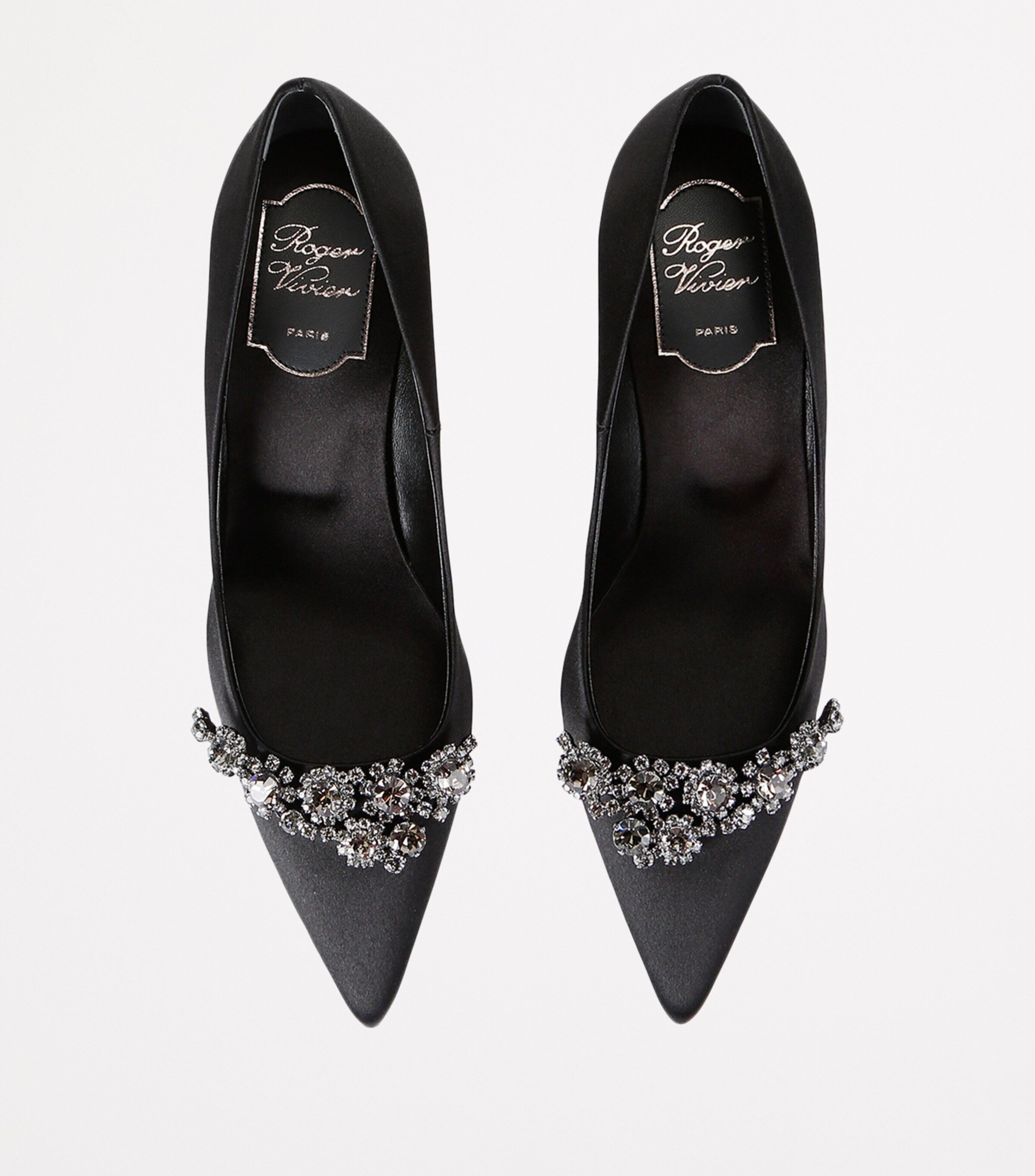 Satin Embellished Efflorescence Pumps 65 BLACK Image 4