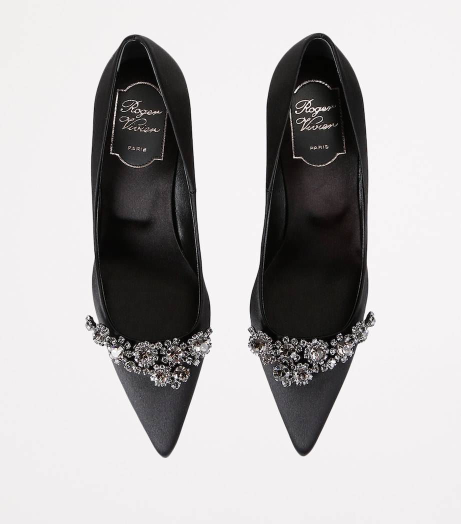 Satin Embellished Efflorescence Pumps 65 BLACK Image 4
