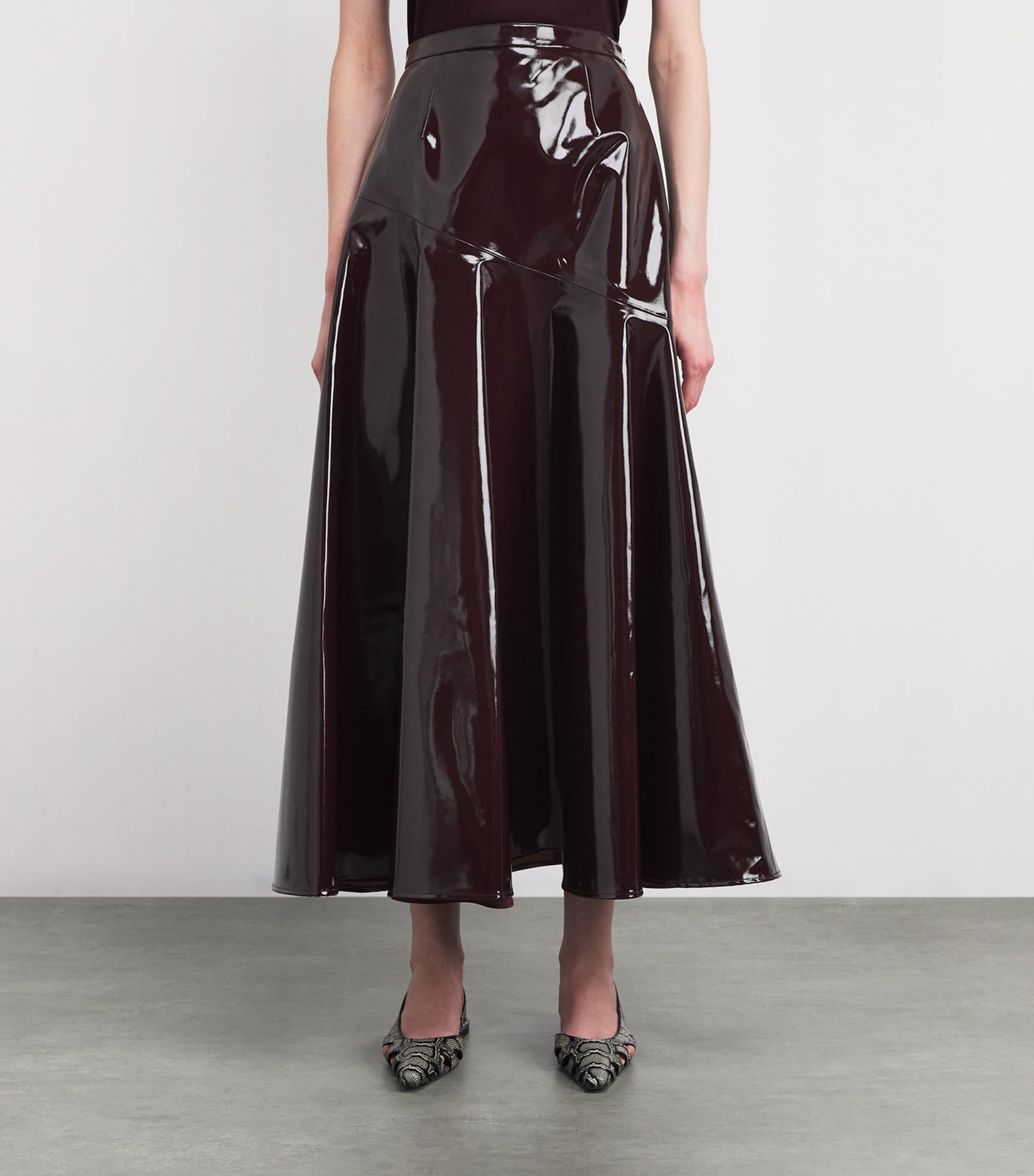 Coated Tess Midi Skirt AUBERGINE Image 2